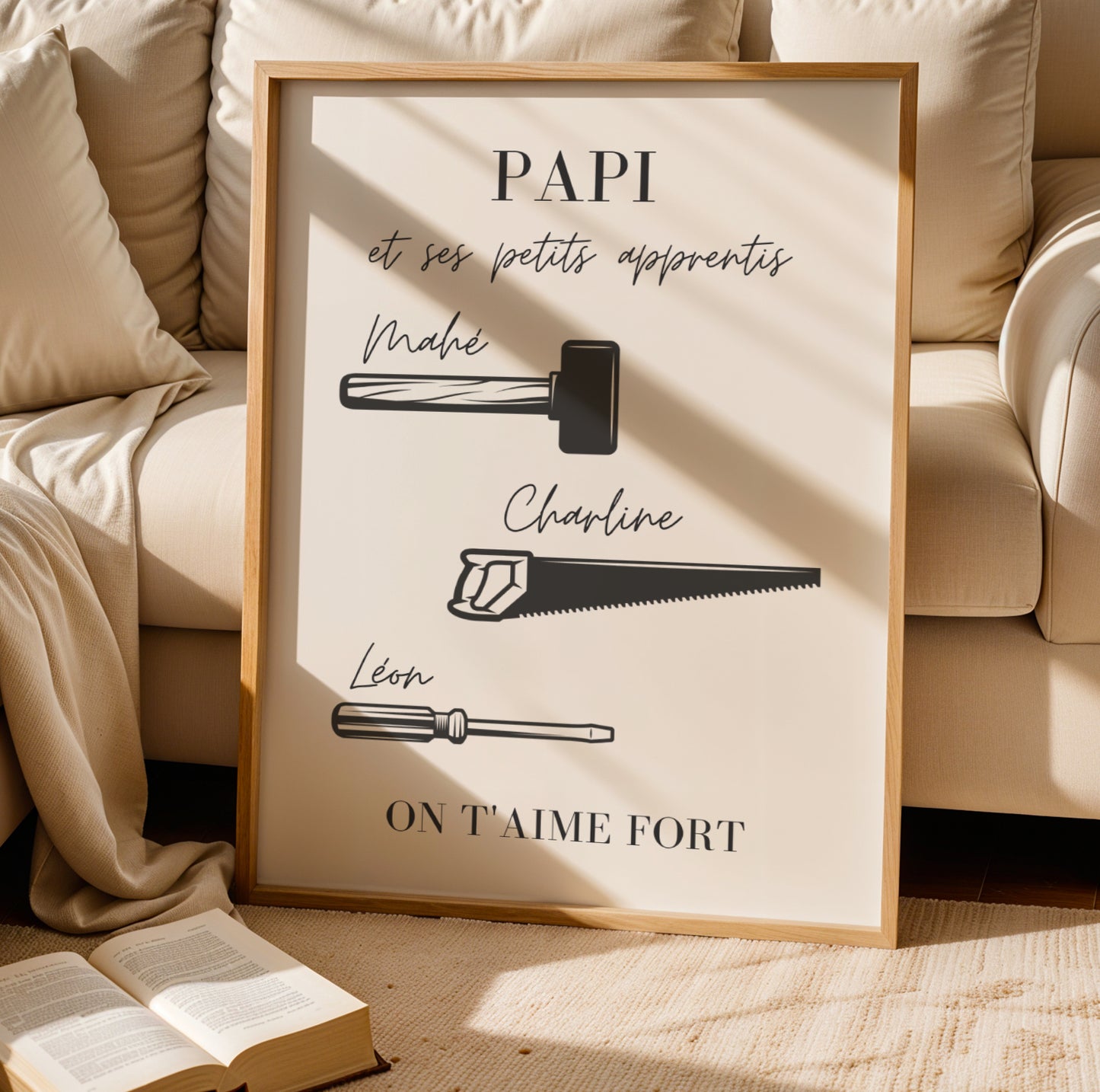Affiche papi personnalisée - Cadeau papi personnalisée - Cadeau fête des grands-pères par Le Temps des Paillettes - Image 6