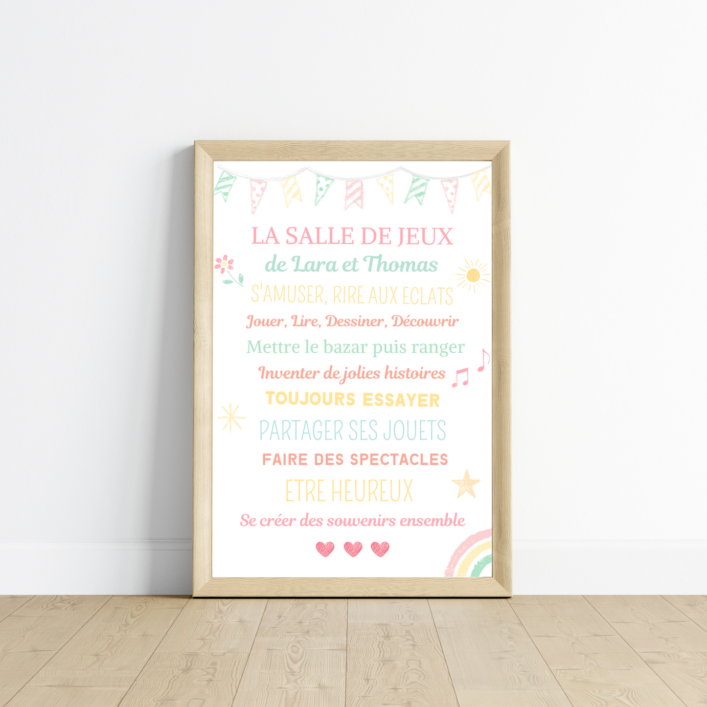 Affiche salle de jeux enfant - les règles de la salle de jeux par Le Temps des Paillettes - Le Temps des Paillettes