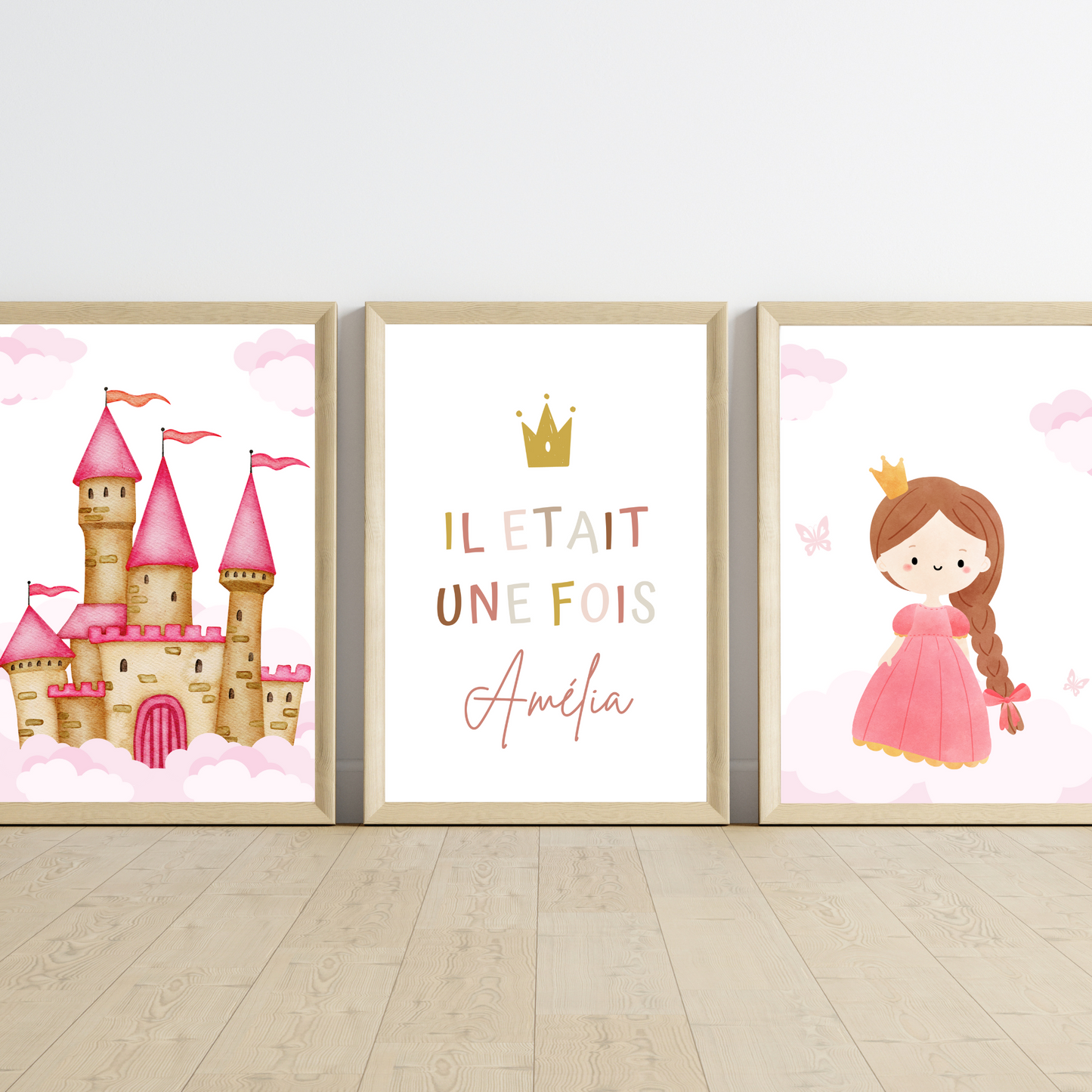 Affiche enfant princesse - Déco fille rose princesse par Le temps des paillettes - Le Temps des Paillettes