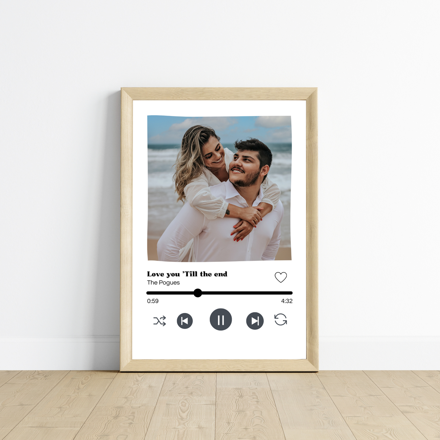 Affiche chanson personnalisée pour couple - Cadeau de Saint valentin- cadre couple personnalisé par Le Temps des Paillettes - Le Temps des Paillettes