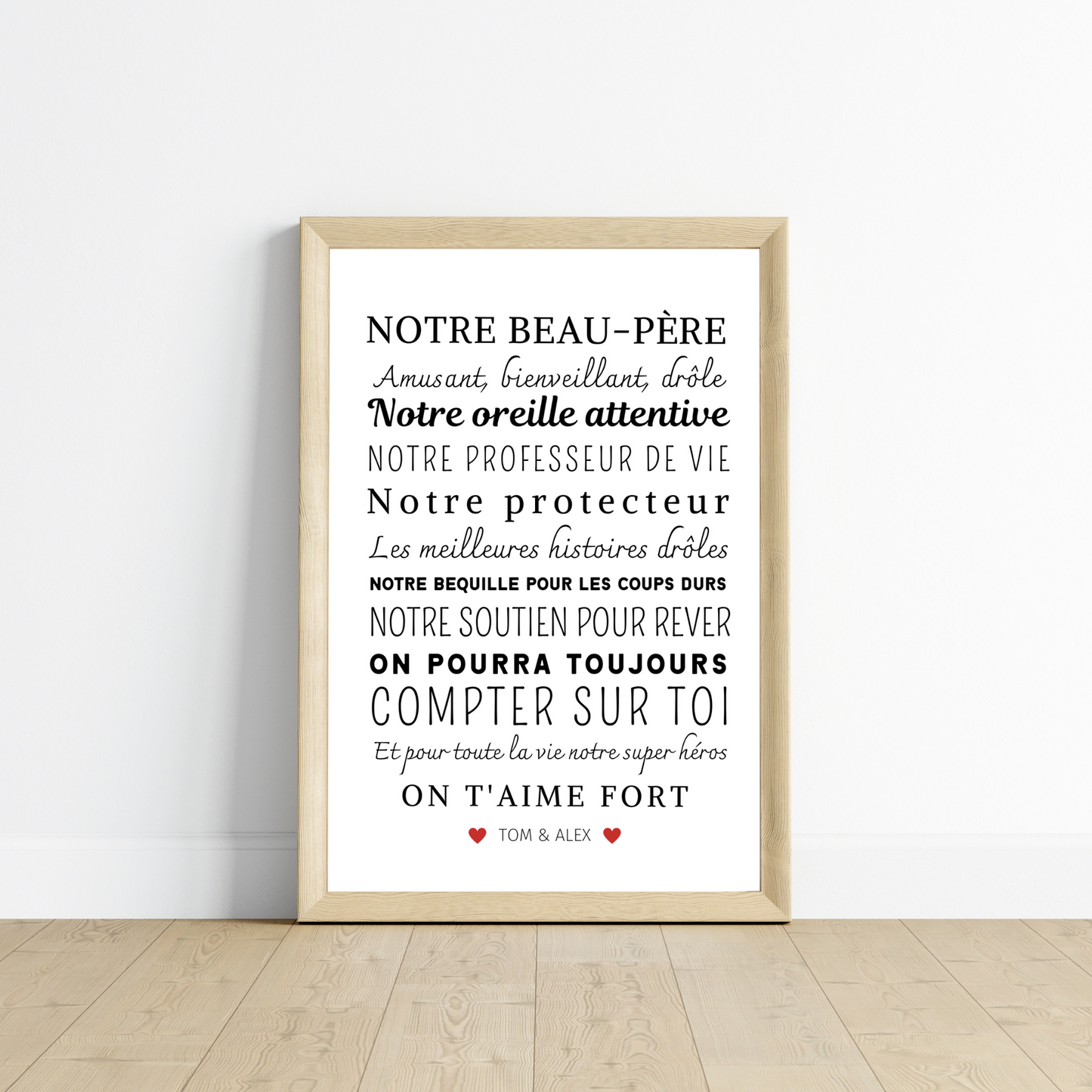 Affiche beau père personnalisée - Cadeau beau papa personnalisée - Cadeau fête des pères par Le Temps des Paillettes - Le Temps des Paillettes