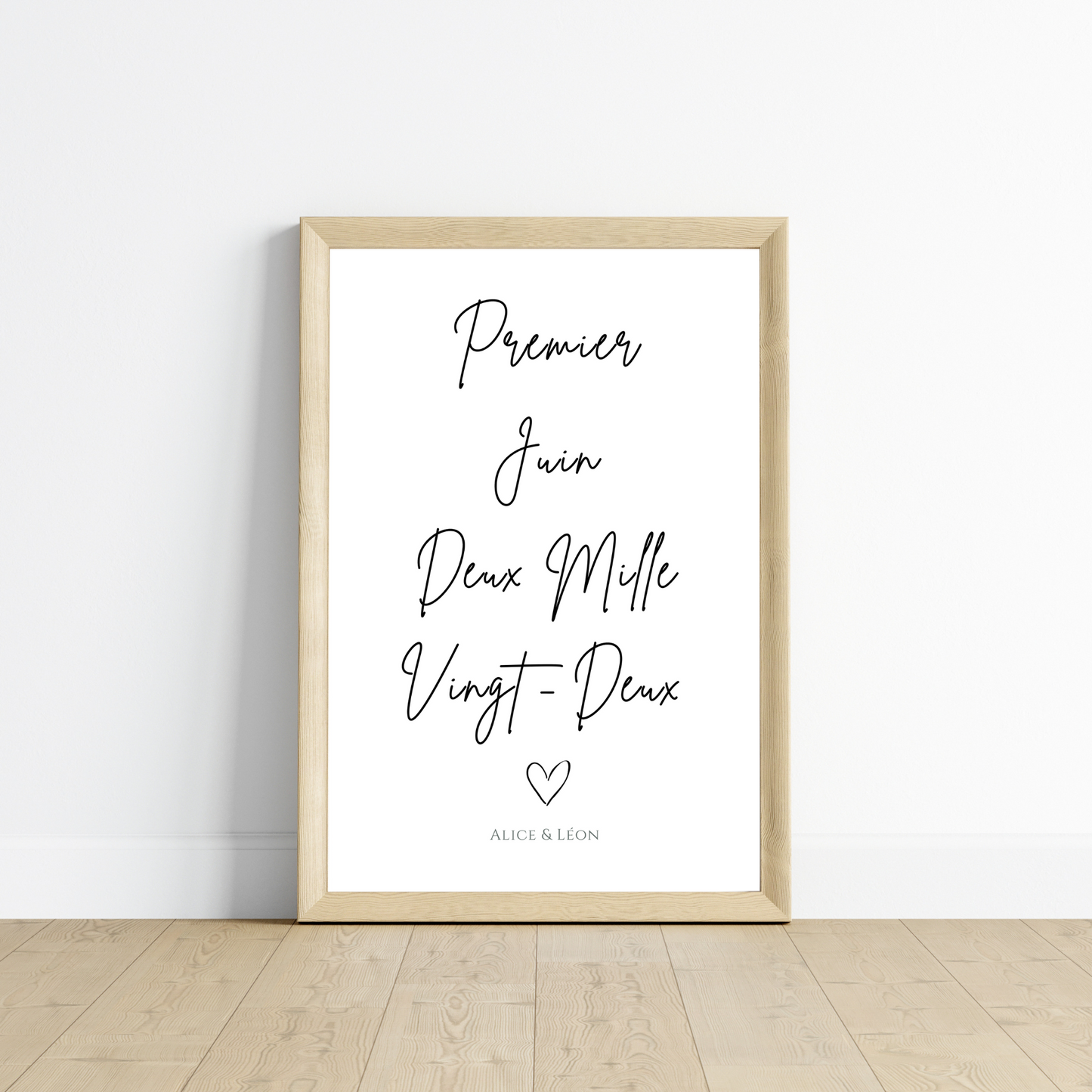 Affiche personnalisée date de mariage rencontre - Affiche Couple avec date - Cadeau de St Valentin par Le Temps des Paillettes