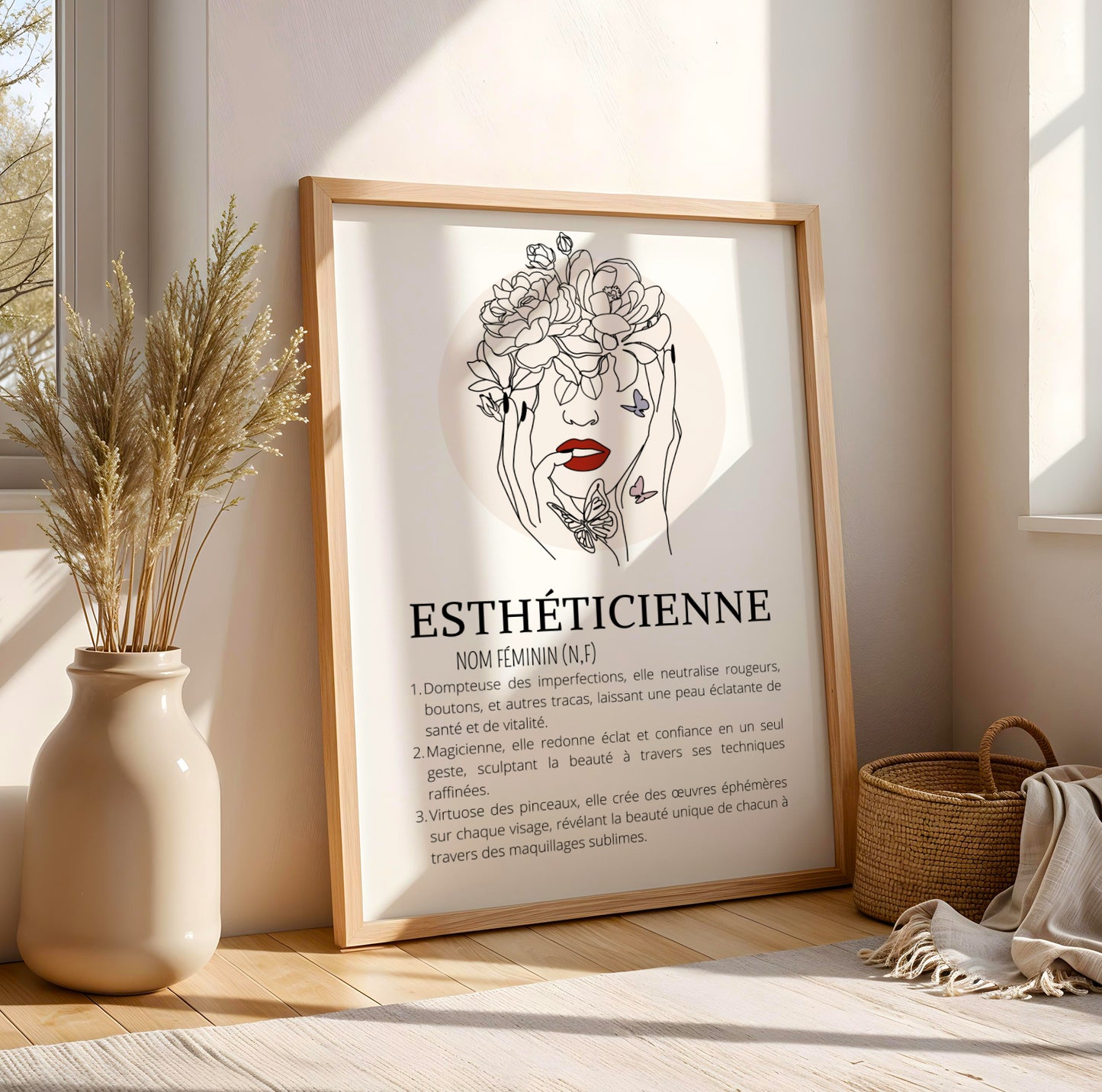 Affiche définition esthéticienne avec illustration single line - Image 4