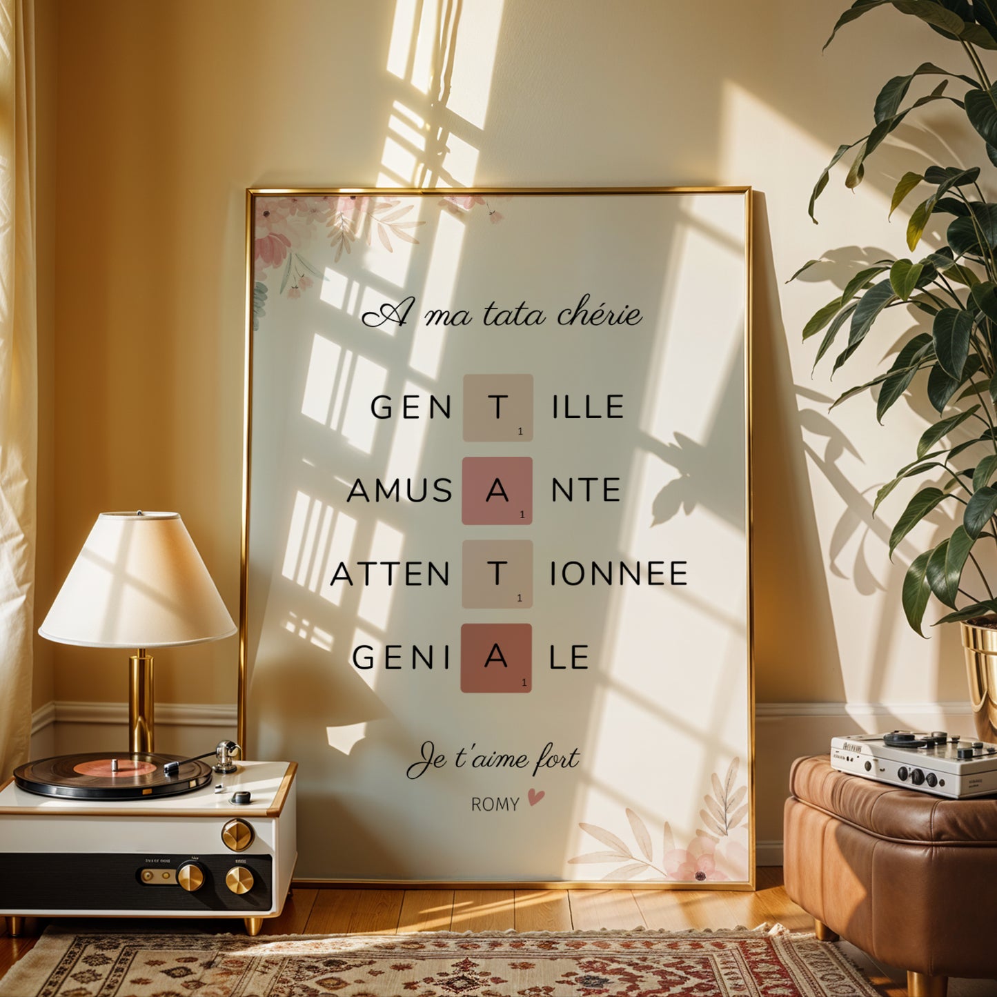 Affiche tata scrabble personnalisée - cadeau pour tata personnalisé par Le Temps des Paillettes