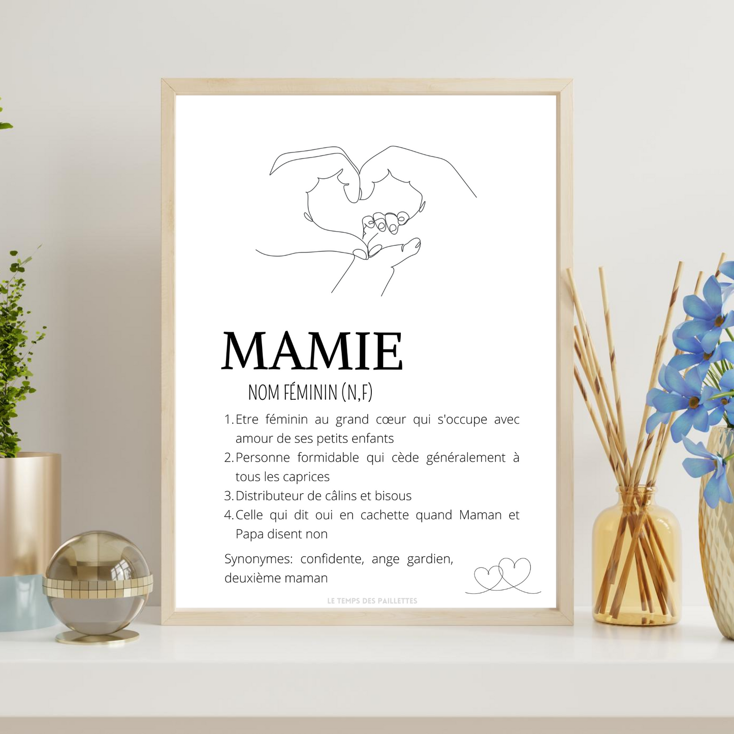 Affiche définition mamie personnalisée - Affiche mamie personnalisée - cadeau mamie personnalisée par Le Temps des Paillettes - Le Temps des Paillettes