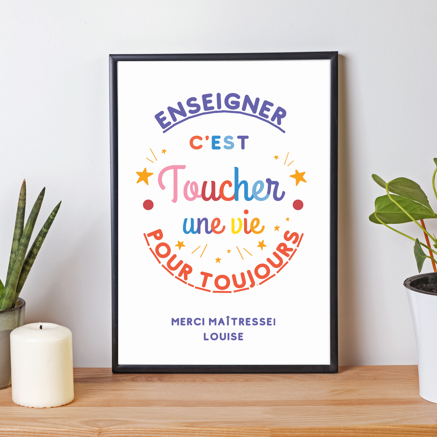 Affiche maitresse - Cadeau maitresse/maitre - Cadeau fin d'année par Le Temps des Paillettes - Le Temps des Paillettes