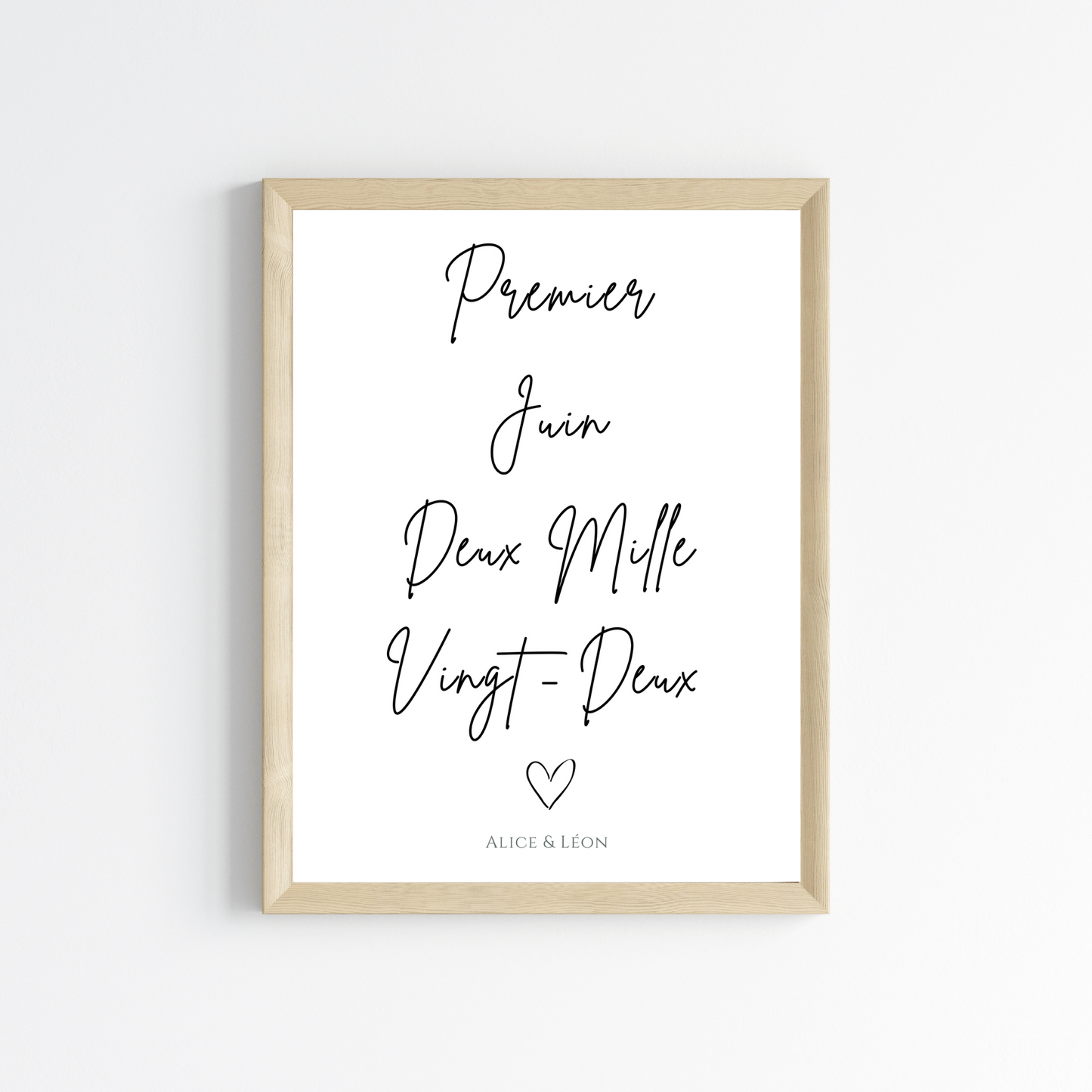 Affiche personnalisée date de mariage rencontre - Affiche Couple avec date - Cadeau de St Valentin par Le Temps des Paillettes