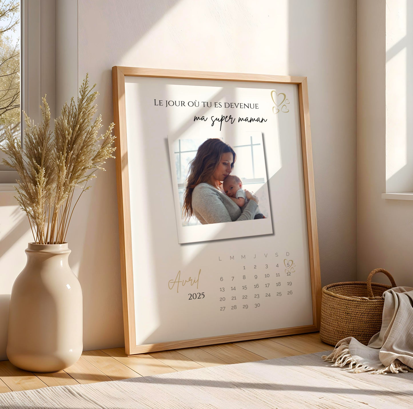 Affiche Jeune Maman Personnalisée avec Photo et Date | Cadeau Première Fête des Mères | Poster Définition Maman, Idée Cadeau Naissance