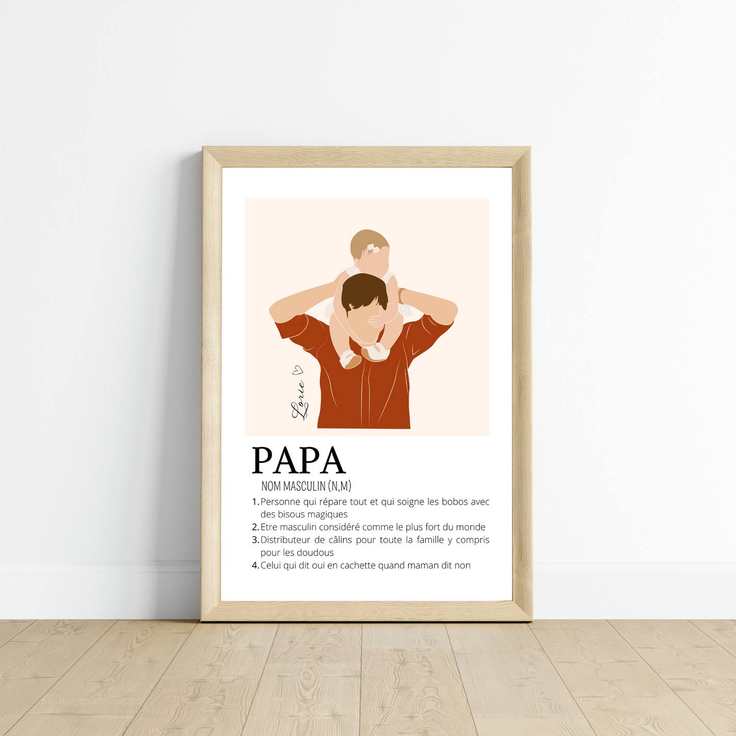 Affiche papa personnalisée - Cadeau papa personnalisée - Cadeau fête des pères par Le Temps des Paillettes - Le Temps des Paillettes