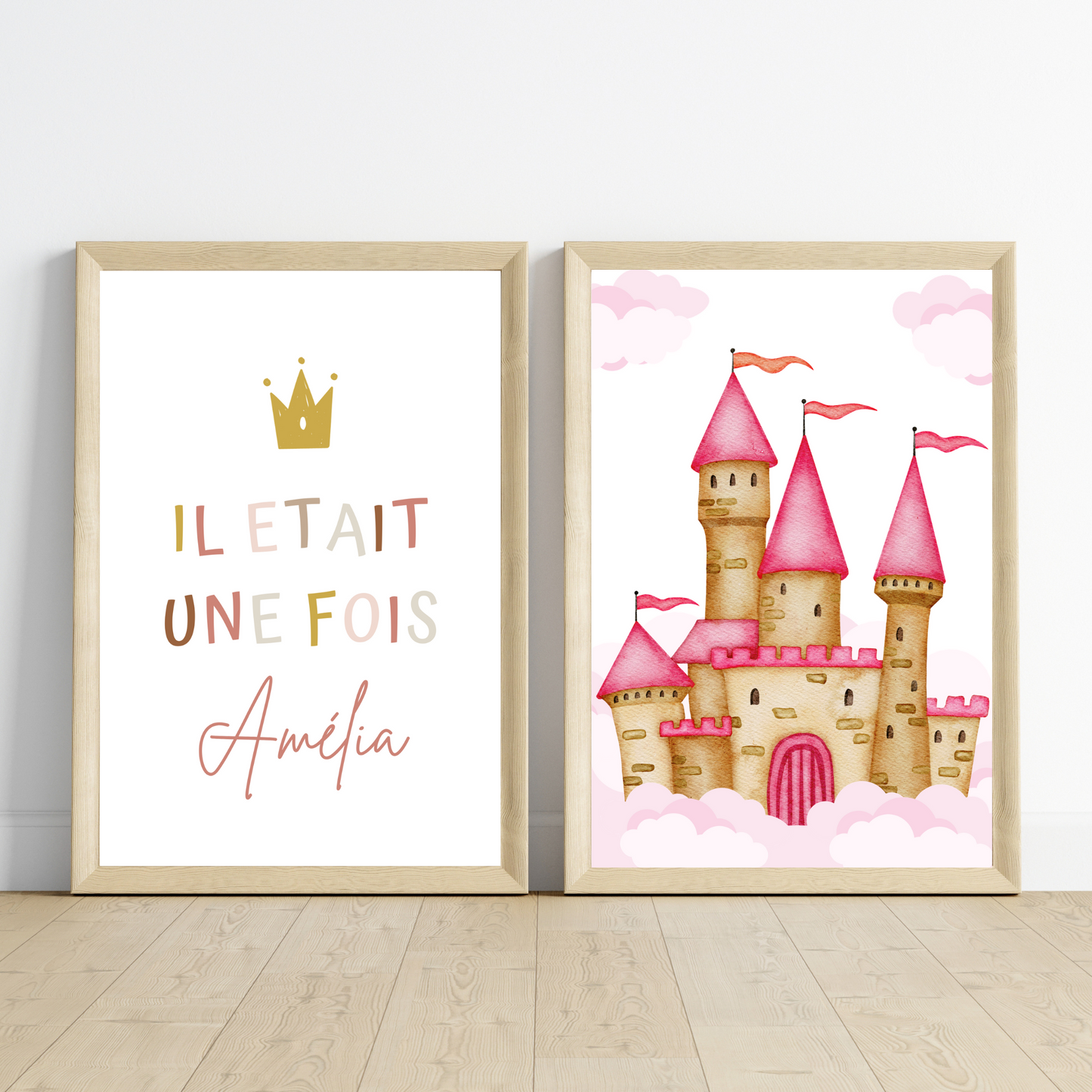 Affiche enfant princesse - Déco fille rose princesse par Le temps des paillettes - Le Temps des Paillettes