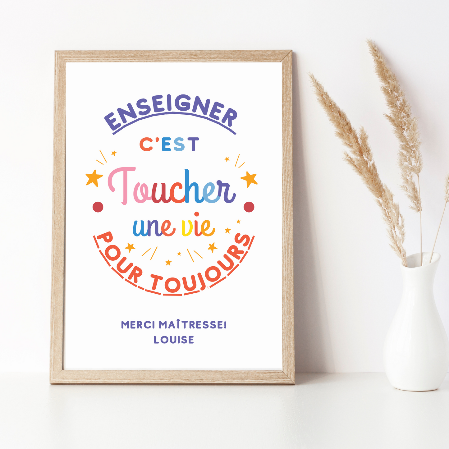 Affiche maitresse - Cadeau maitresse/maitre - Cadeau fin d'année par Le Temps des Paillettes - Le Temps des Paillettes