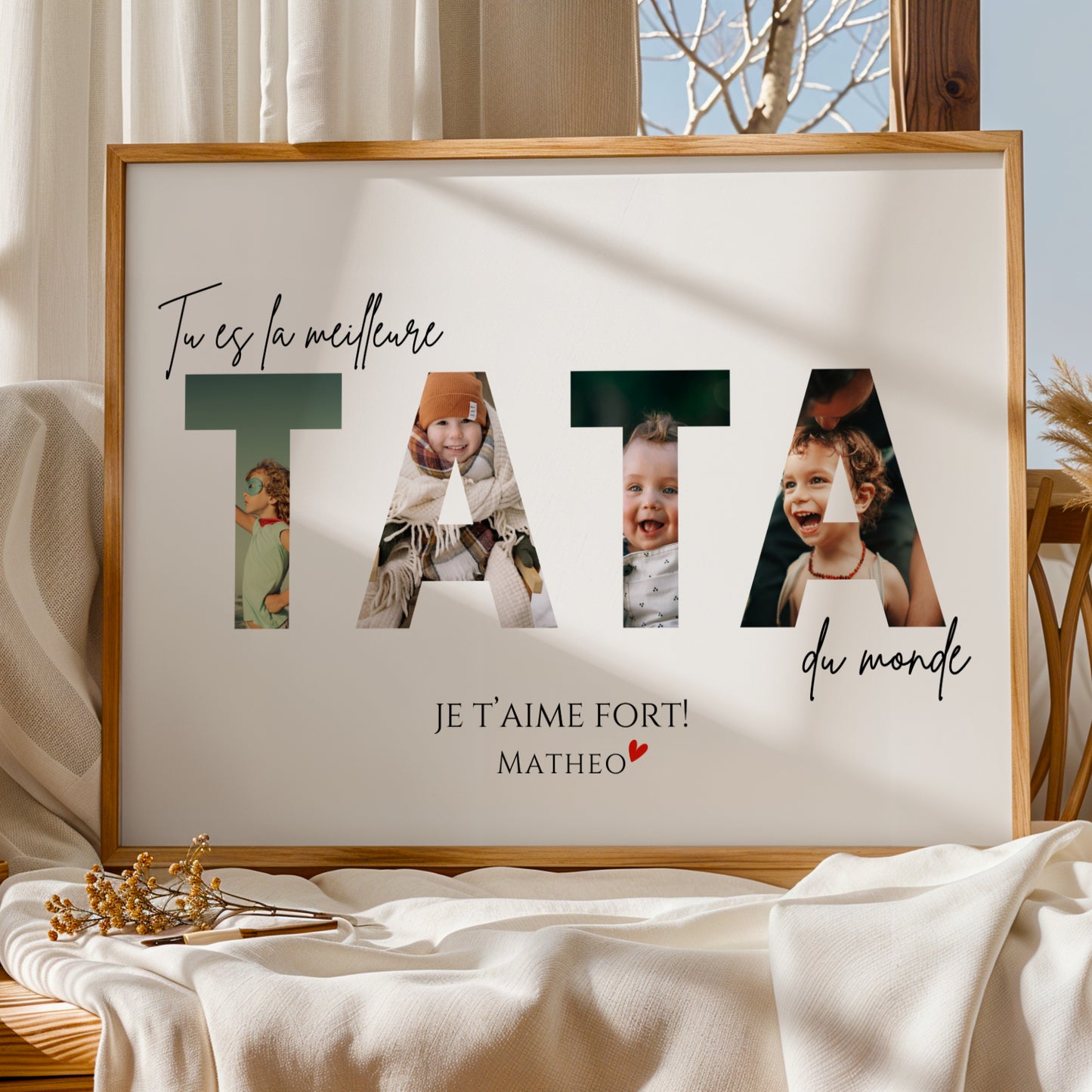 Affiche tata personnalisée photos - cadeau personnalisé tata