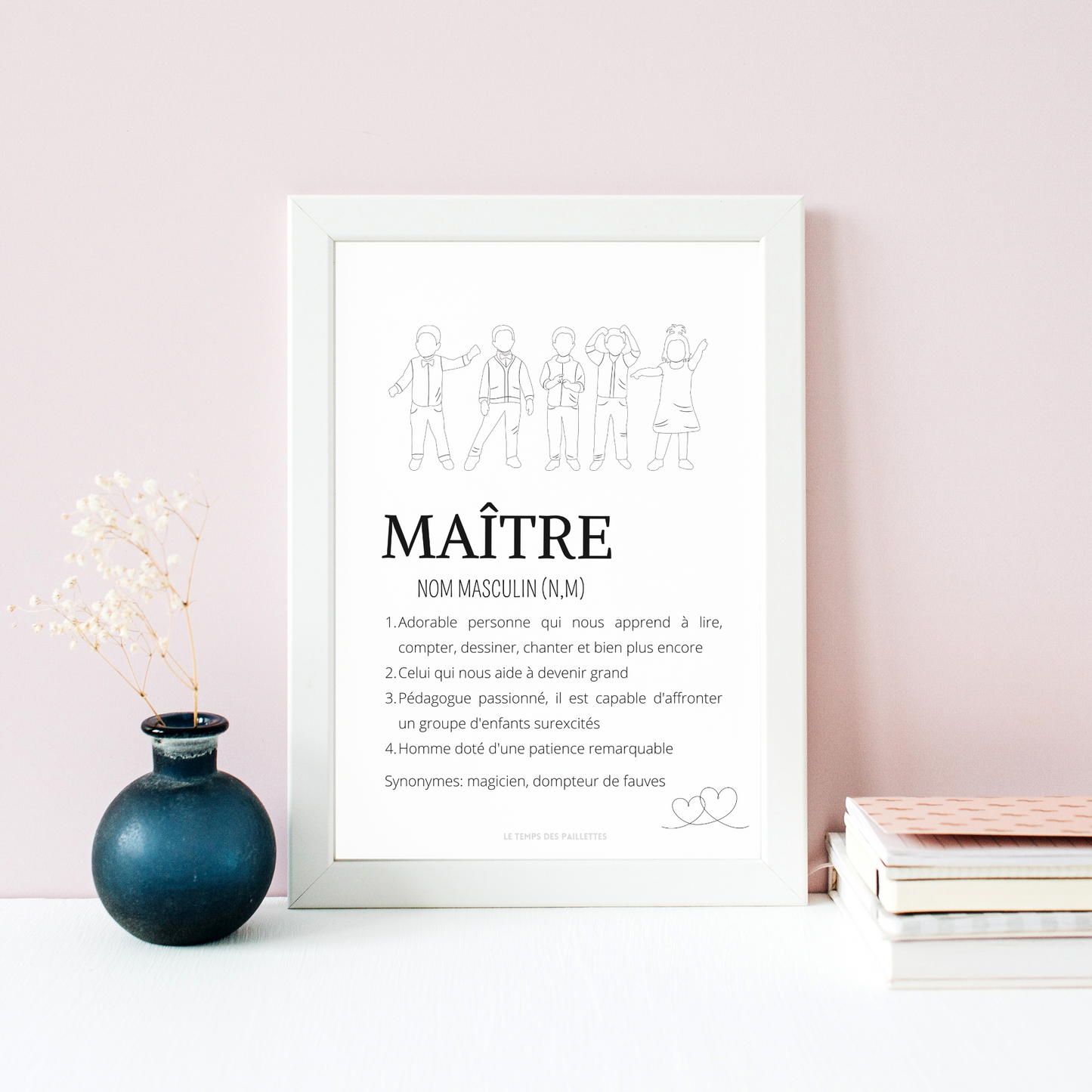 Affiche définition Maître personnalisée - cadeau Maître personnalisée - cadre Maître par Le Temps des Paillettes - Le Temps des Paillettes