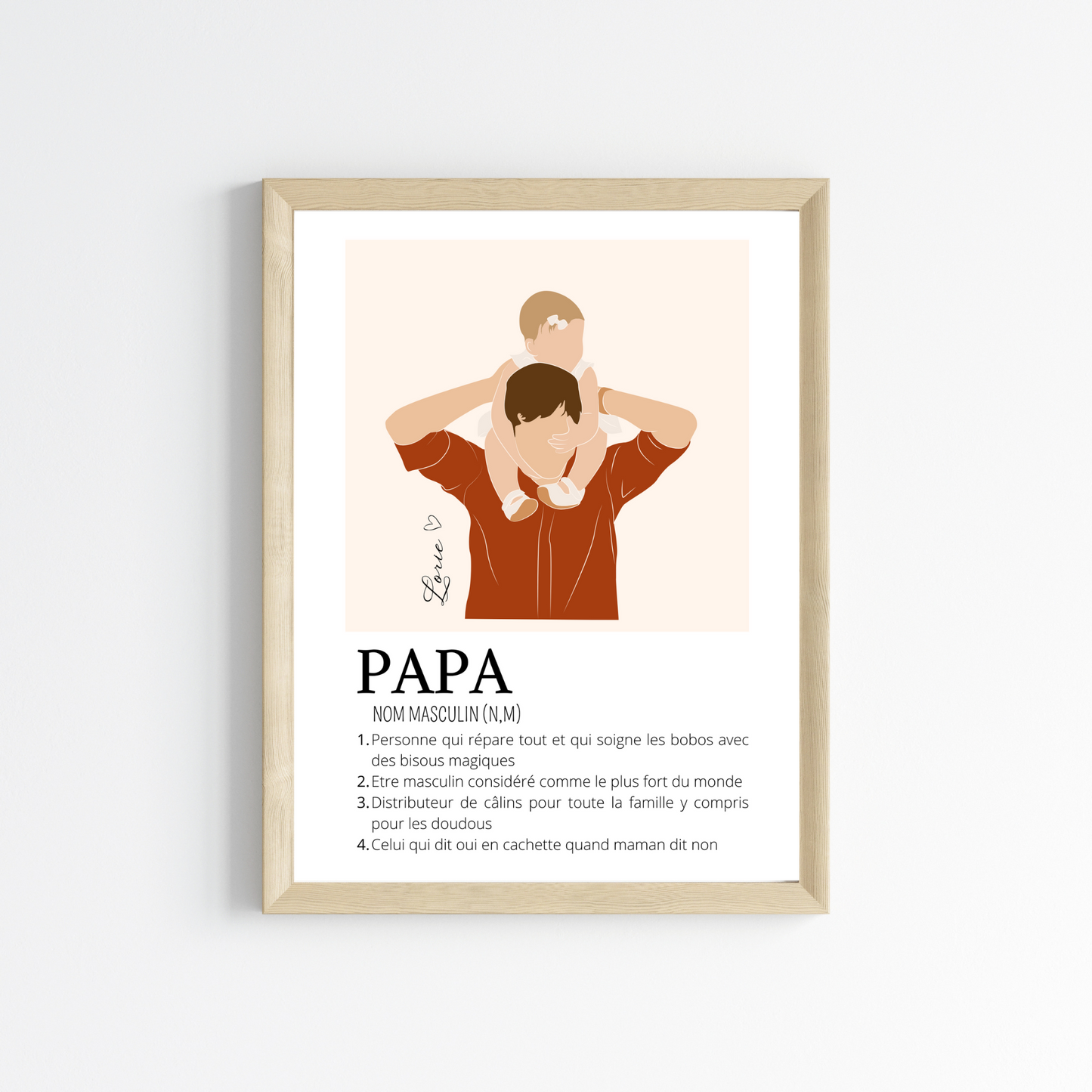 Affiche papa personnalisée - Cadeau papa personnalisée - Cadeau fête des pères par Le Temps des Paillettes - Le Temps des Paillettes