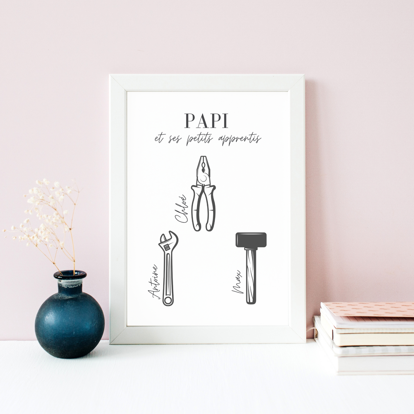 Affiche papi personnalisée - Cadeau papi personnalisée - Cadeau fête des grands-pères par Le Temps des Paillettes - Le Temps des Paillettes