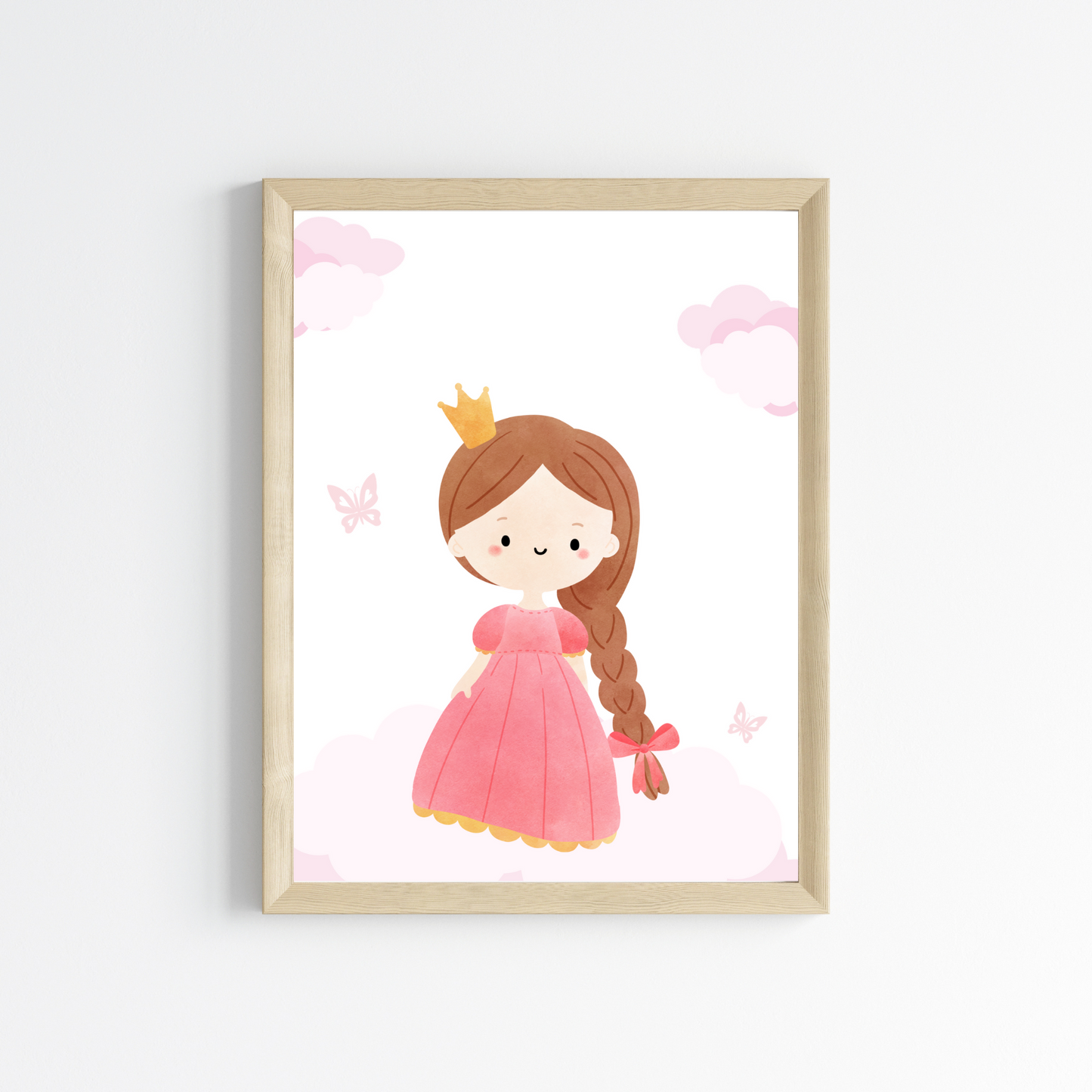 Affiche enfant princesse - Déco fille rose princesse par Le temps des paillettes - Le Temps des Paillettes