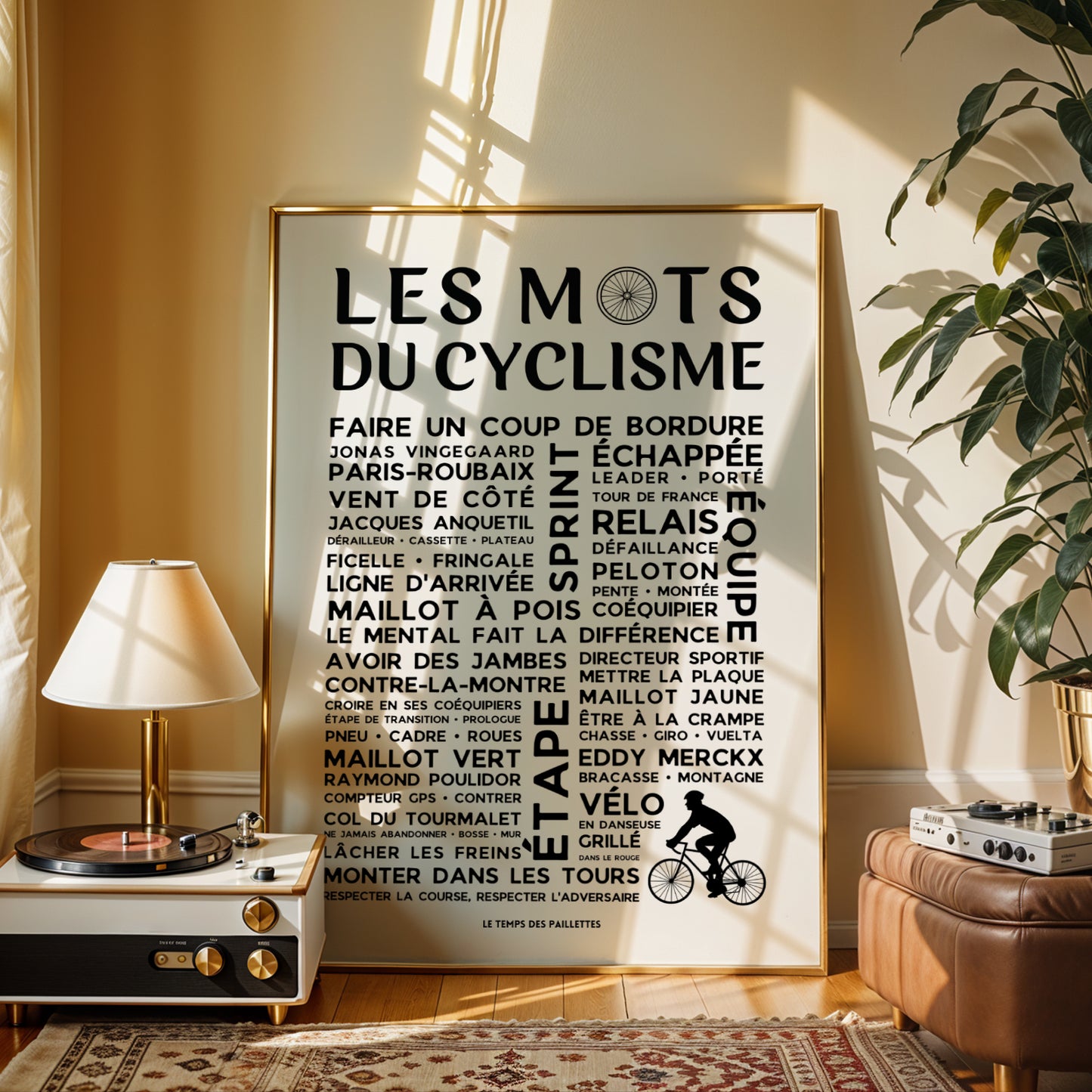 Affiche Le Cyclisme - Poster mots et expressions Vélo