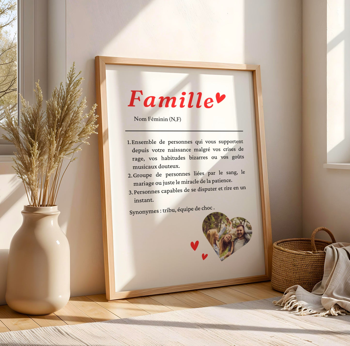 Affiche Définition Famille avec Photo Personnalisée – Cadeau Famille Recomposée Noël Anniversaire - Image 6