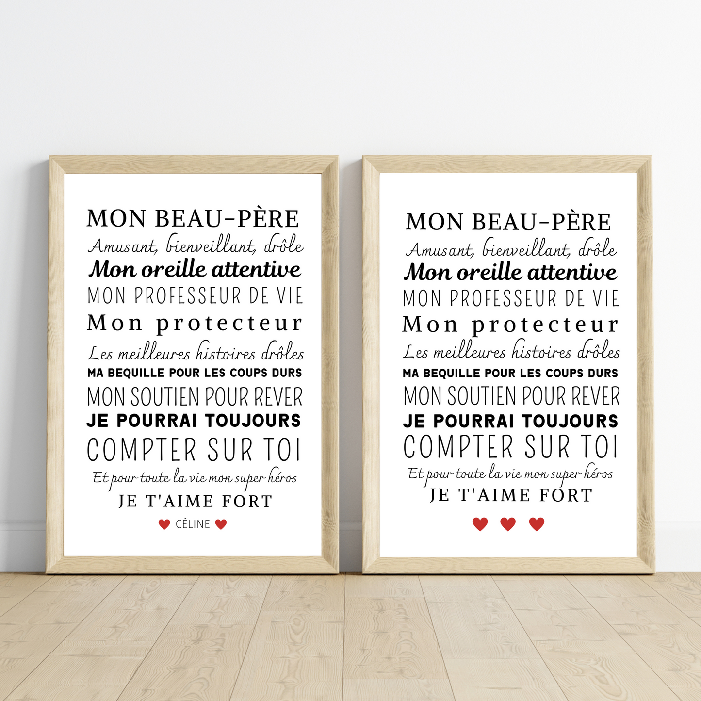 Affiche beau père personnalisée - Cadeau beau papa personnalisée - Cadeau fête des pères par Le Temps des Paillettes - Le Temps des Paillettes