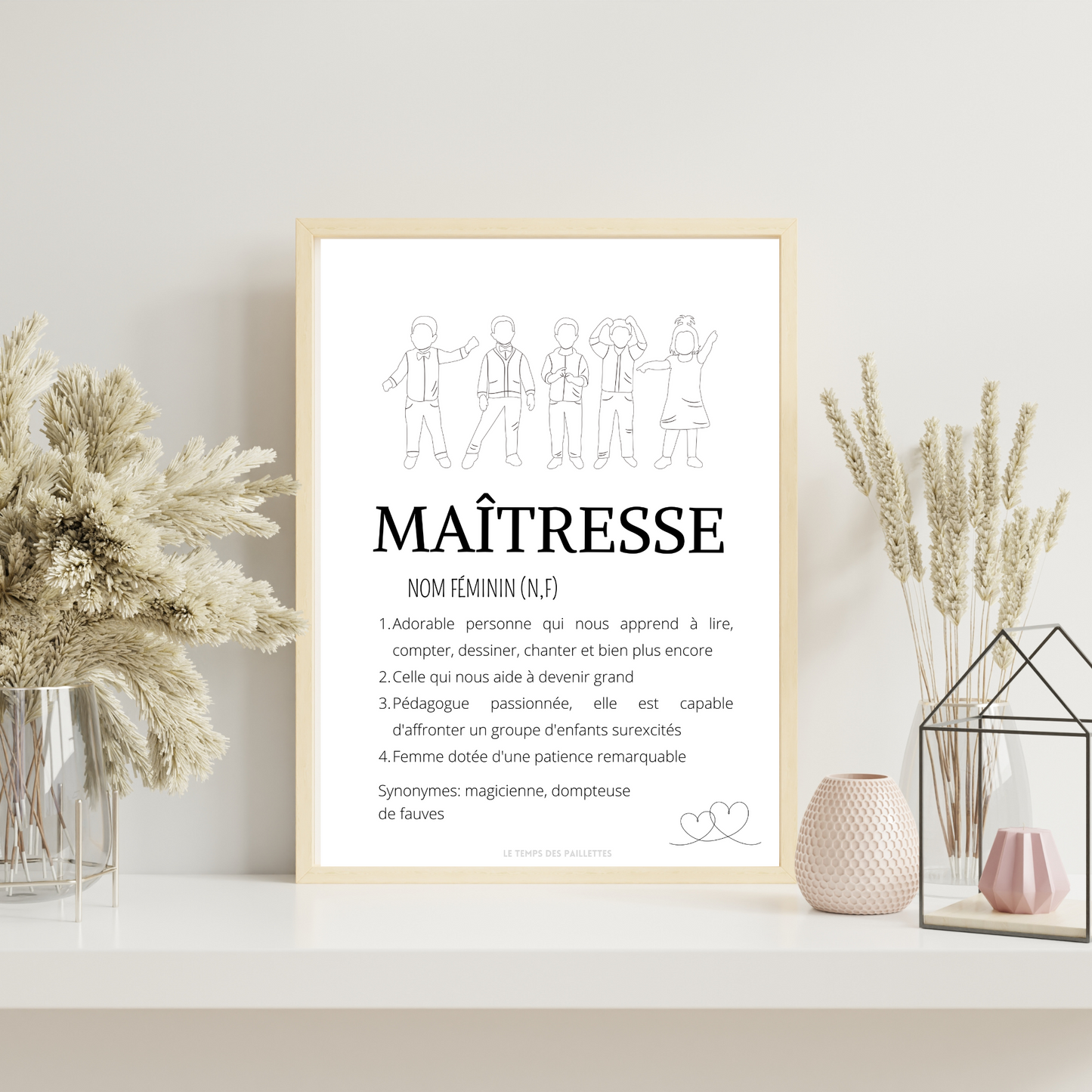 Affiche définition maitresse personnalisée - cadeau maitresse personnalisée - cadre maitresse par Le Temps des Paillettes - Le Temps des Paillettes