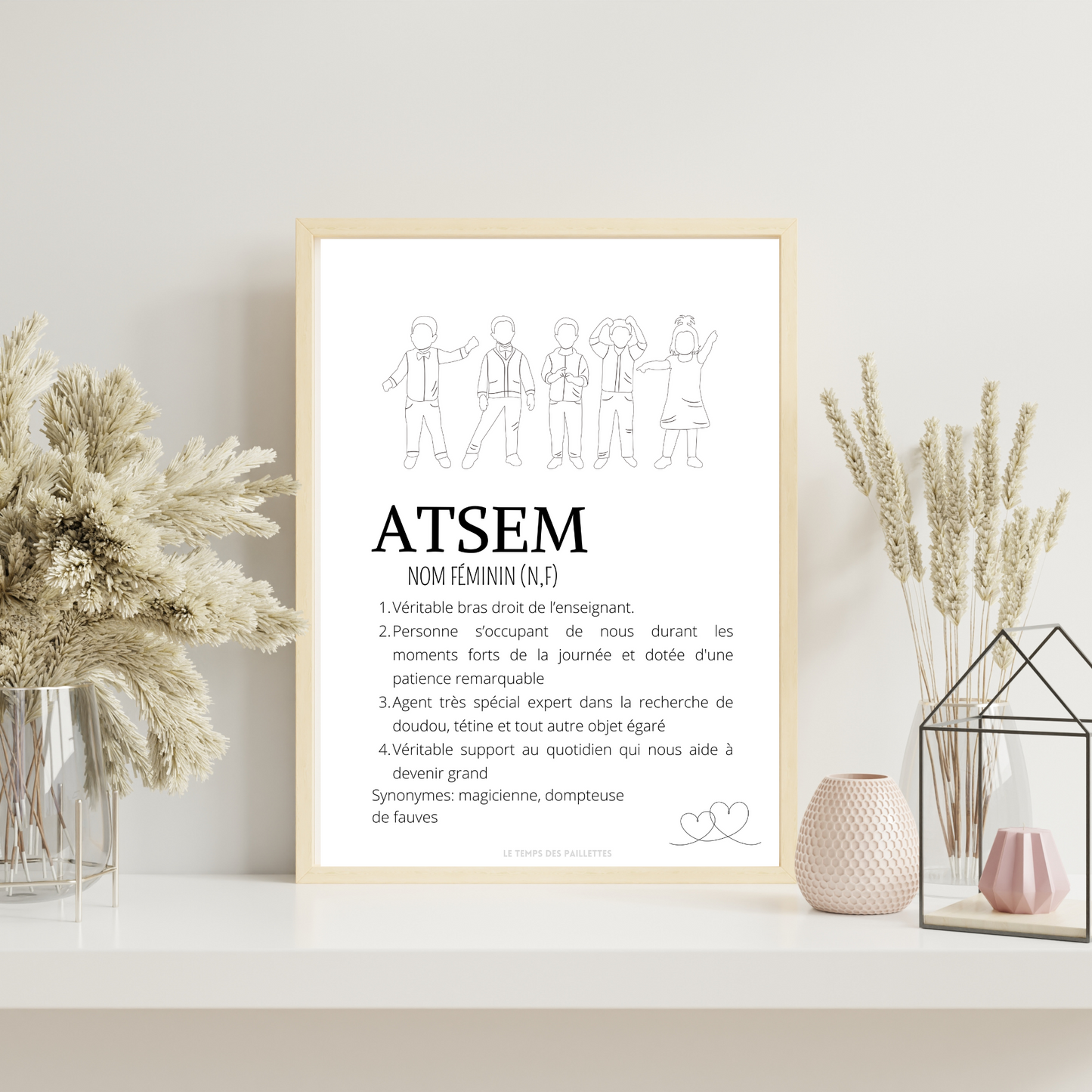 Affiche définition ATSEM personnalisée - cadeau ATSEM personnalisée - cadre ATSEM par Le Temps des Paillettes - Le Temps des Paillettes