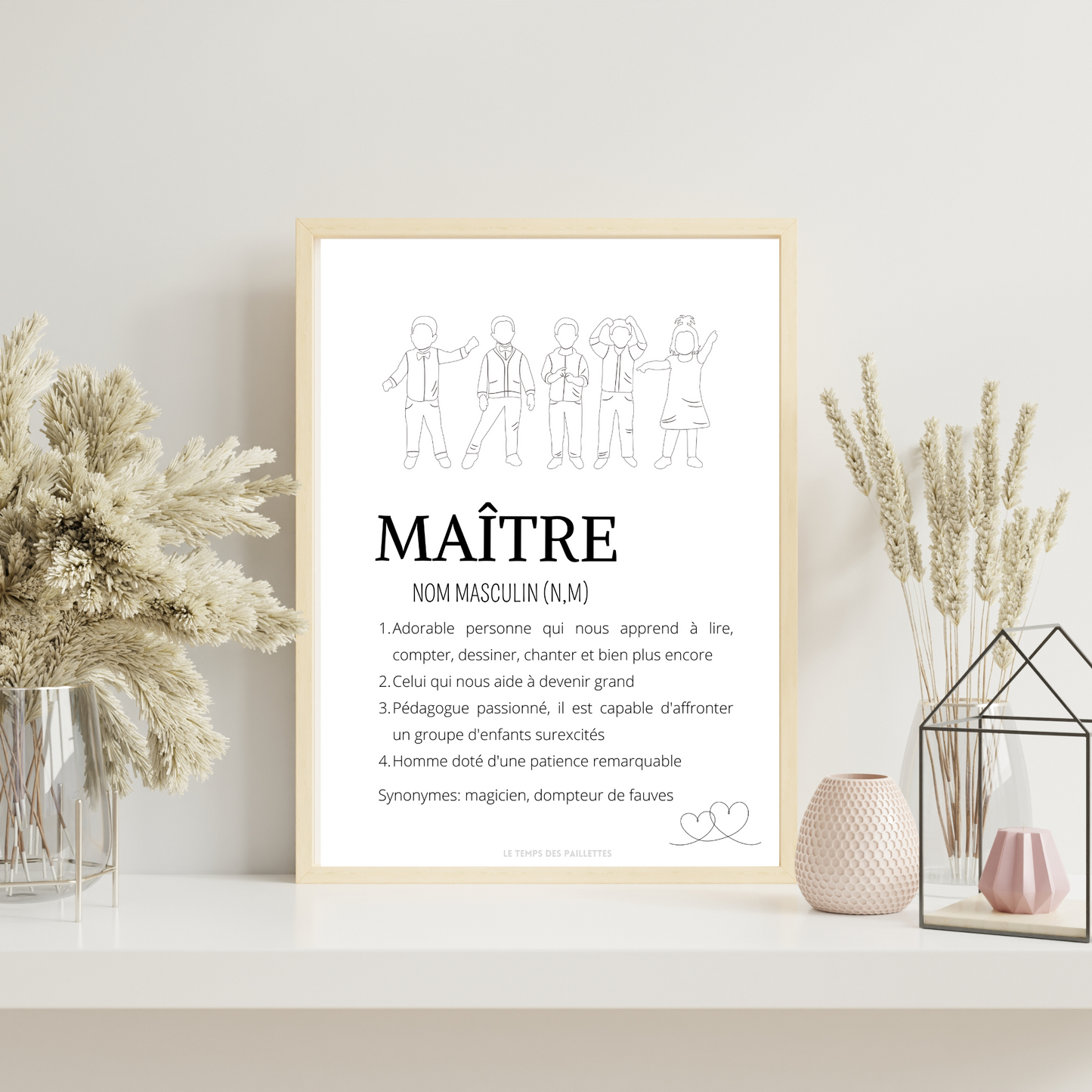 Affiche définition Maître personnalisée - cadeau Maître personnalisée - cadre Maître par Le Temps des Paillettes - Le Temps des Paillettes