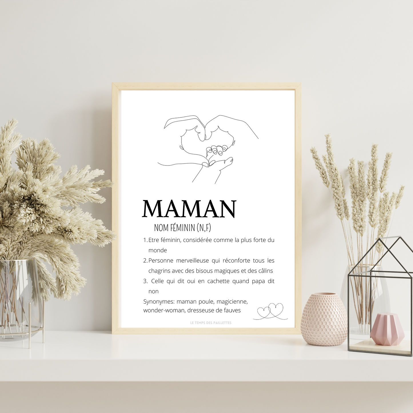 Affiche Définition maman personnalisée - Poster maman personnalisé - Cadeau personnalisé maman par Le Temps des Paillettes - Le Temps des Paillettes