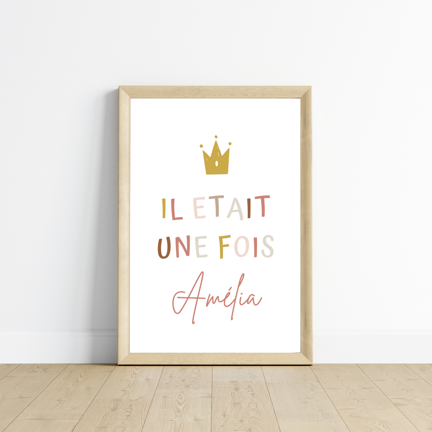 Affiche enfant princesse - Déco fille rose princesse par Le temps des paillettes - Le Temps des Paillettes