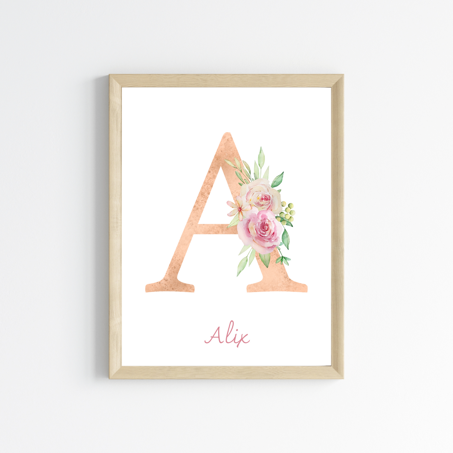 Affiches enfant personnalisée arc en ciel fleuri - Affiche de Naissance bohème - par Le Temps des Paillettes - Le Temps des Paillettes