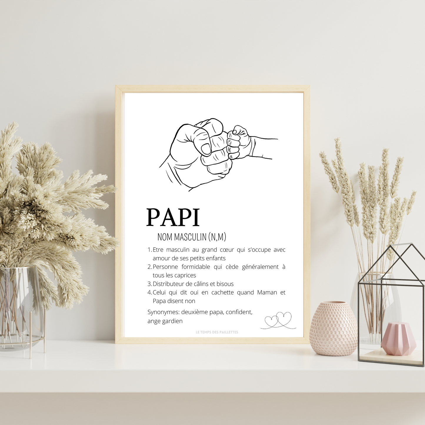 Affiche Définition Papi - Poster papy personnalisé - Cadeau pour papi personnalisé par Le Temps des Paillettes - Le Temps des Paillettes