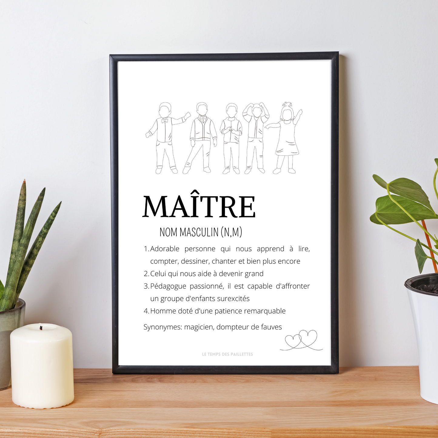 Affiche définition Maître personnalisée - cadeau Maître personnalisée - cadre Maître par Le Temps des Paillettes - Le Temps des Paillettes