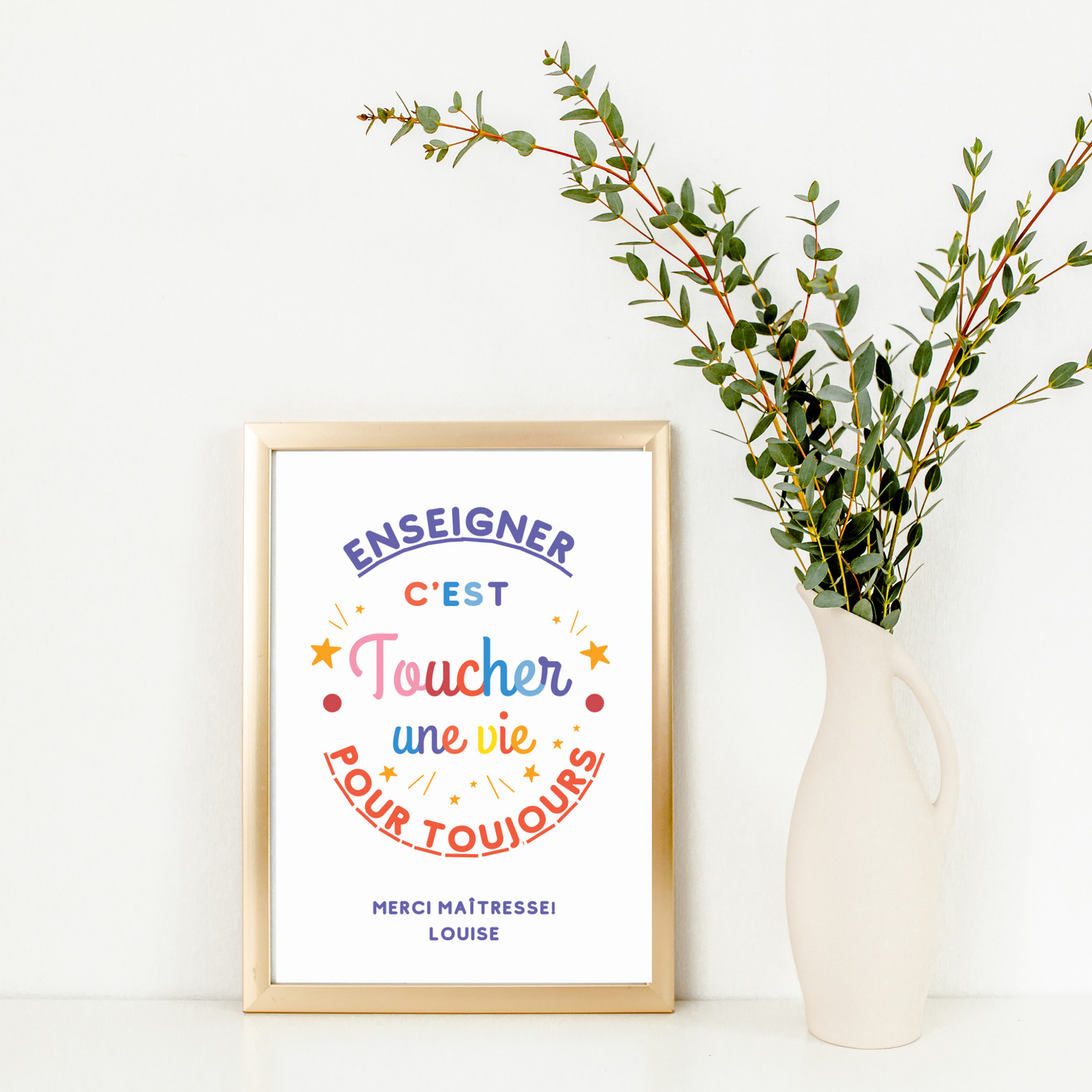 Affiche maitresse - Cadeau maitresse/maitre - Cadeau fin d'année par Le Temps des Paillettes - Le Temps des Paillettes