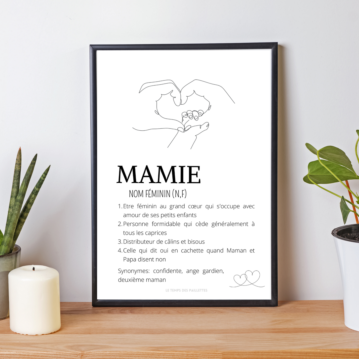 Affiche définition mamie personnalisée - Affiche mamie personnalisée - cadeau mamie personnalisée par Le Temps des Paillettes - Le Temps des Paillettes