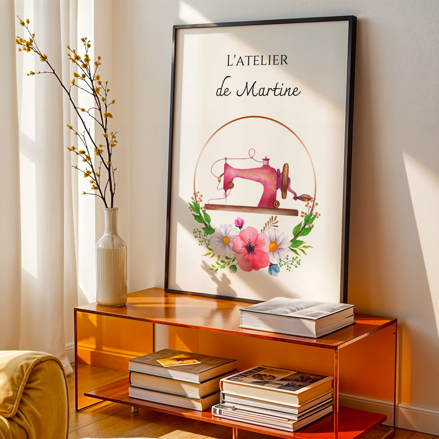 Affiche Atelier de Couture Personnalisée - Affiche couturière personnalisée - cadeau pour couturière par Le Temps des Paillettes