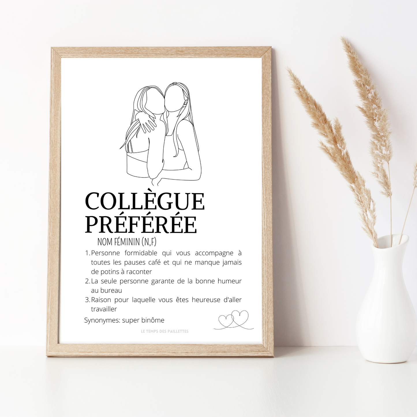 Affiche définition Collègue personnalisable - cadeau collègue personnalisable par Le Temps des Paillettes - Le Temps des Paillettes