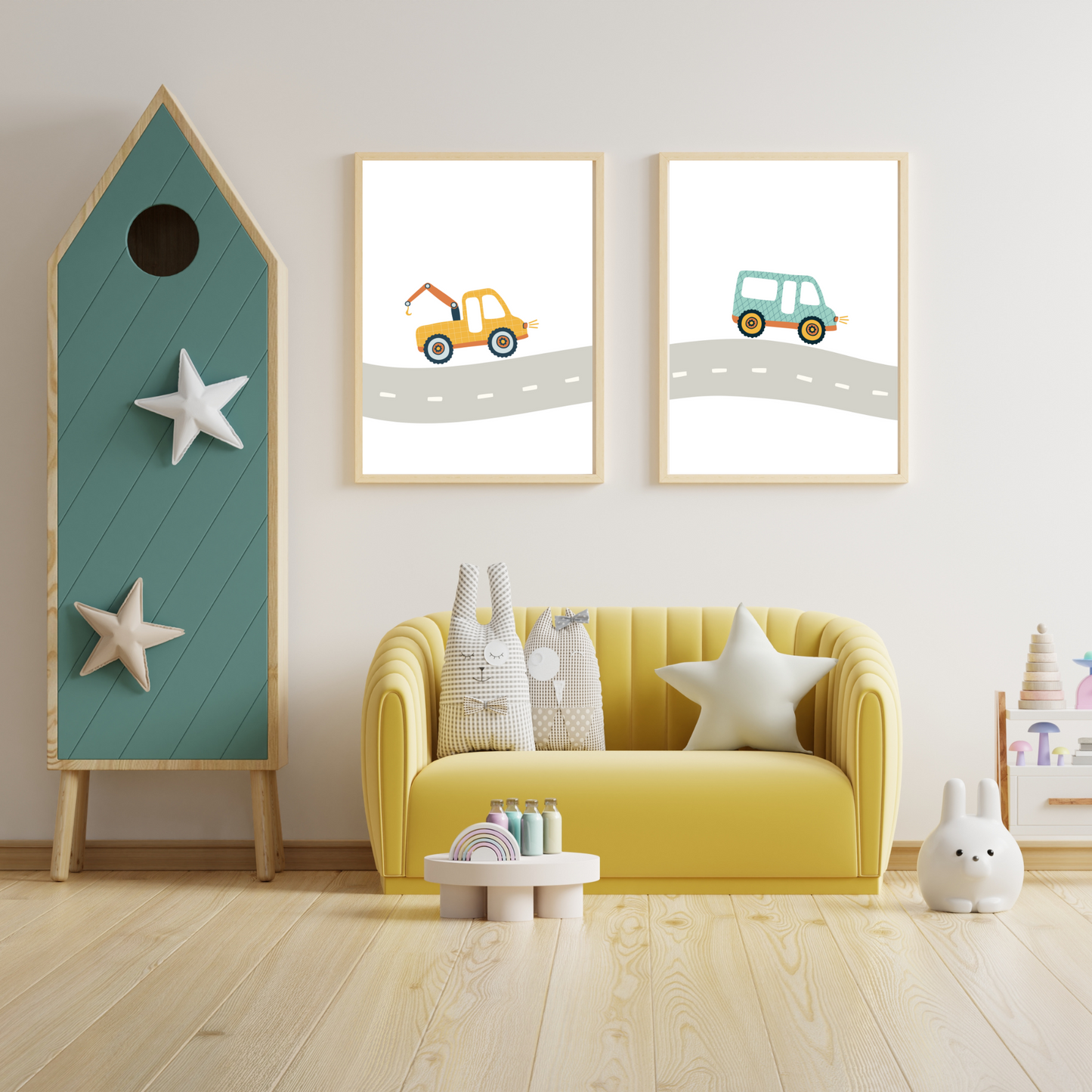 Set affiches enfant route & véhicules - poster bébé voitures par Le Temps des Paillettes - Le Temps des Paillettes