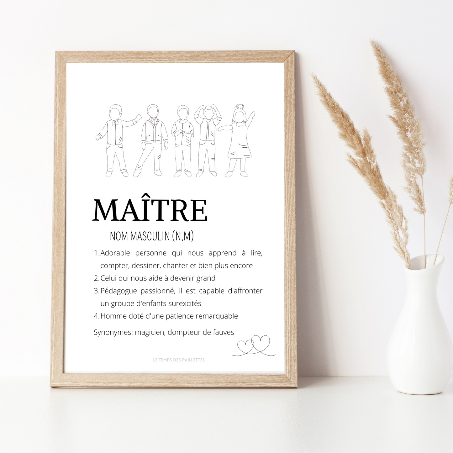 Affiche définition Maître personnalisée - cadeau Maître personnalisée - cadre Maître par Le Temps des Paillettes - Le Temps des Paillettes