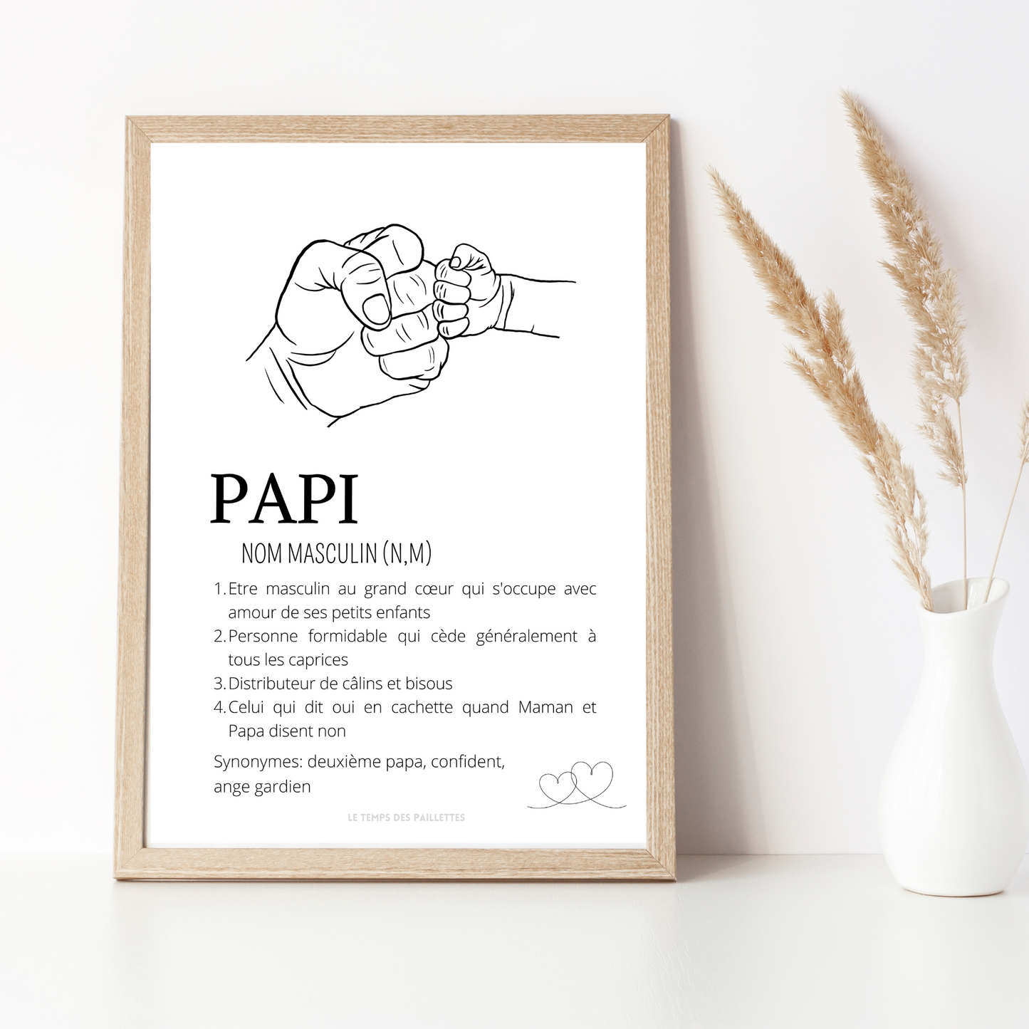 Affiche Définition Papi - Poster papy personnalisé - Cadeau pour papi personnalisé par Le Temps des Paillettes - Le Temps des Paillettes