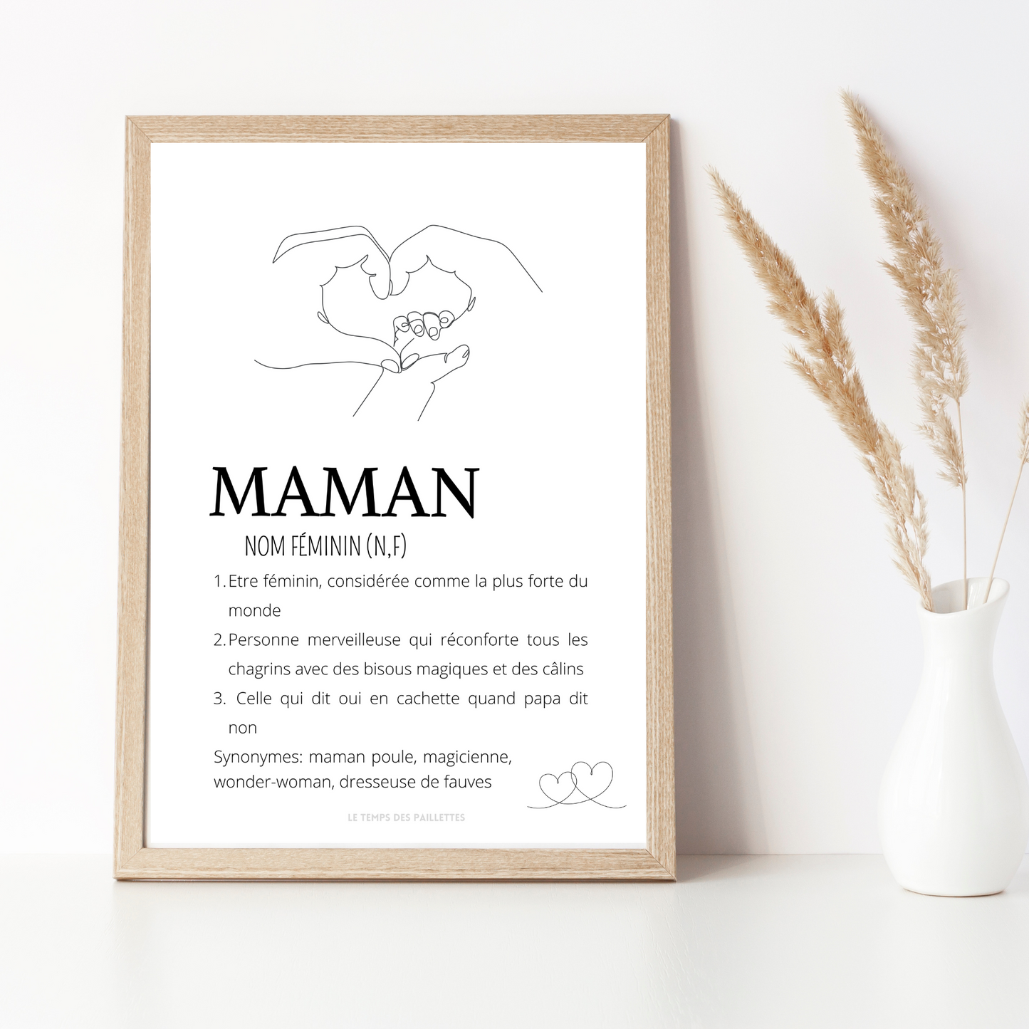 Affiche Définition maman personnalisée - Poster maman personnalisé - Cadeau personnalisé maman par Le Temps des Paillettes - Le Temps des Paillettes