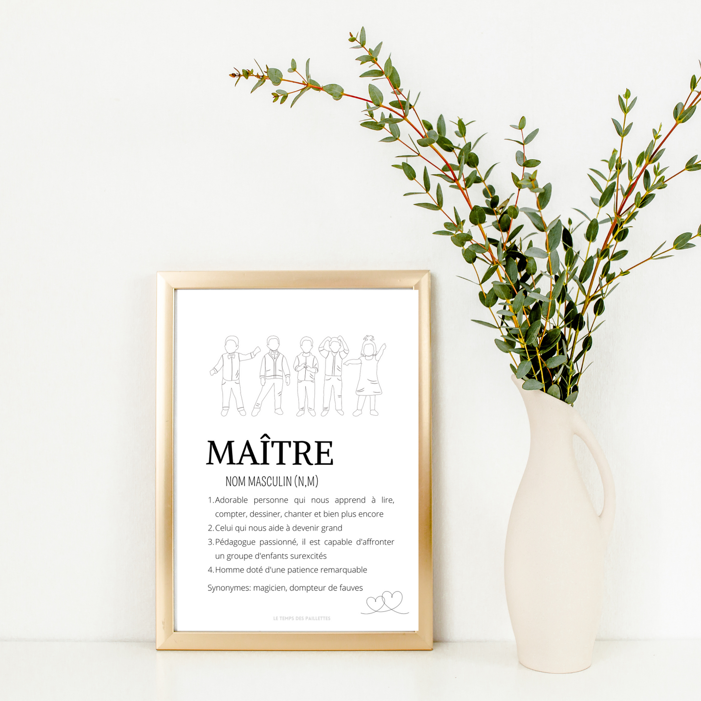 Affiche définition Maître personnalisée - cadeau Maître personnalisée - cadre Maître par Le Temps des Paillettes - Le Temps des Paillettes