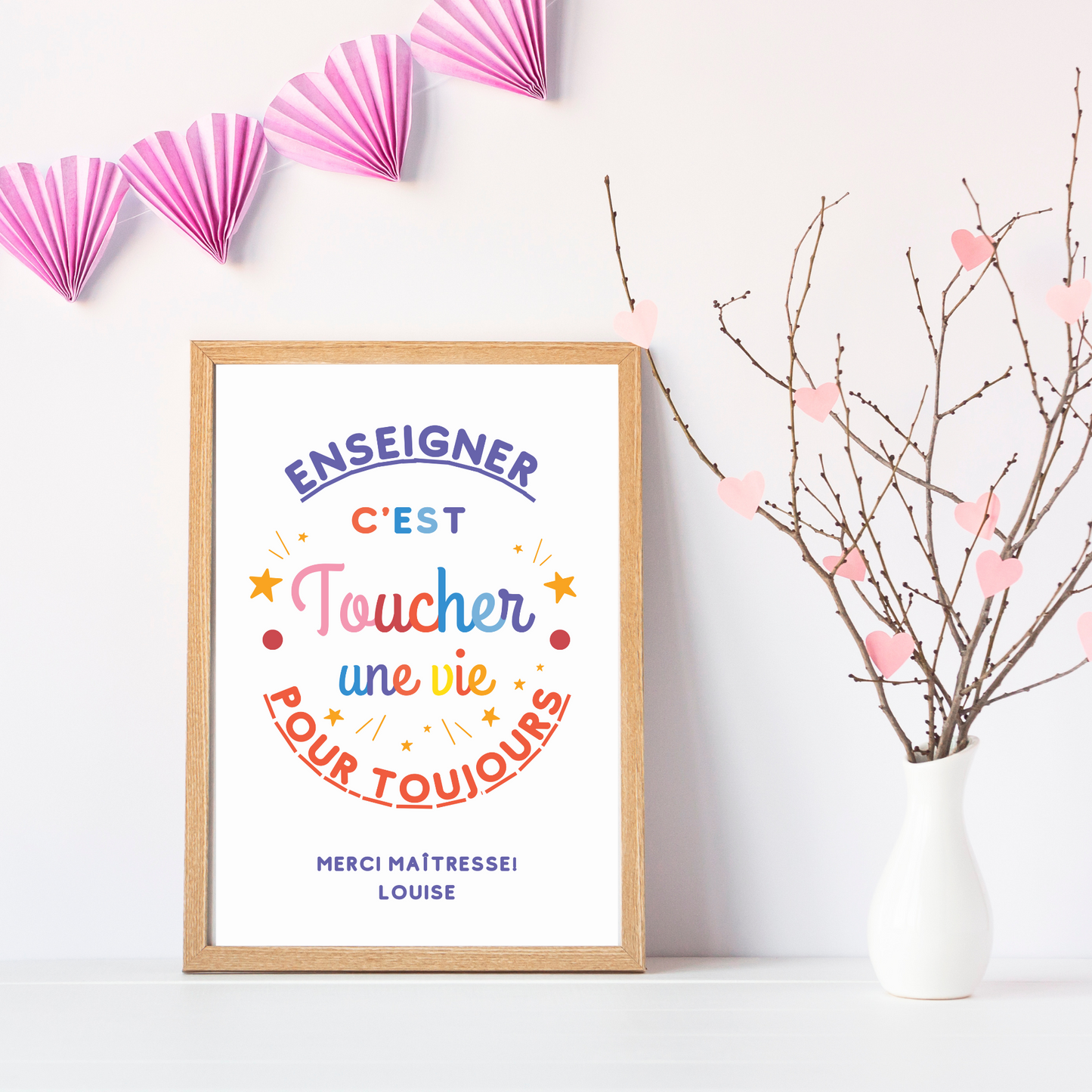 Affiche maitresse - Cadeau maitresse/maitre - Cadeau fin d'année par Le Temps des Paillettes - Le Temps des Paillettes