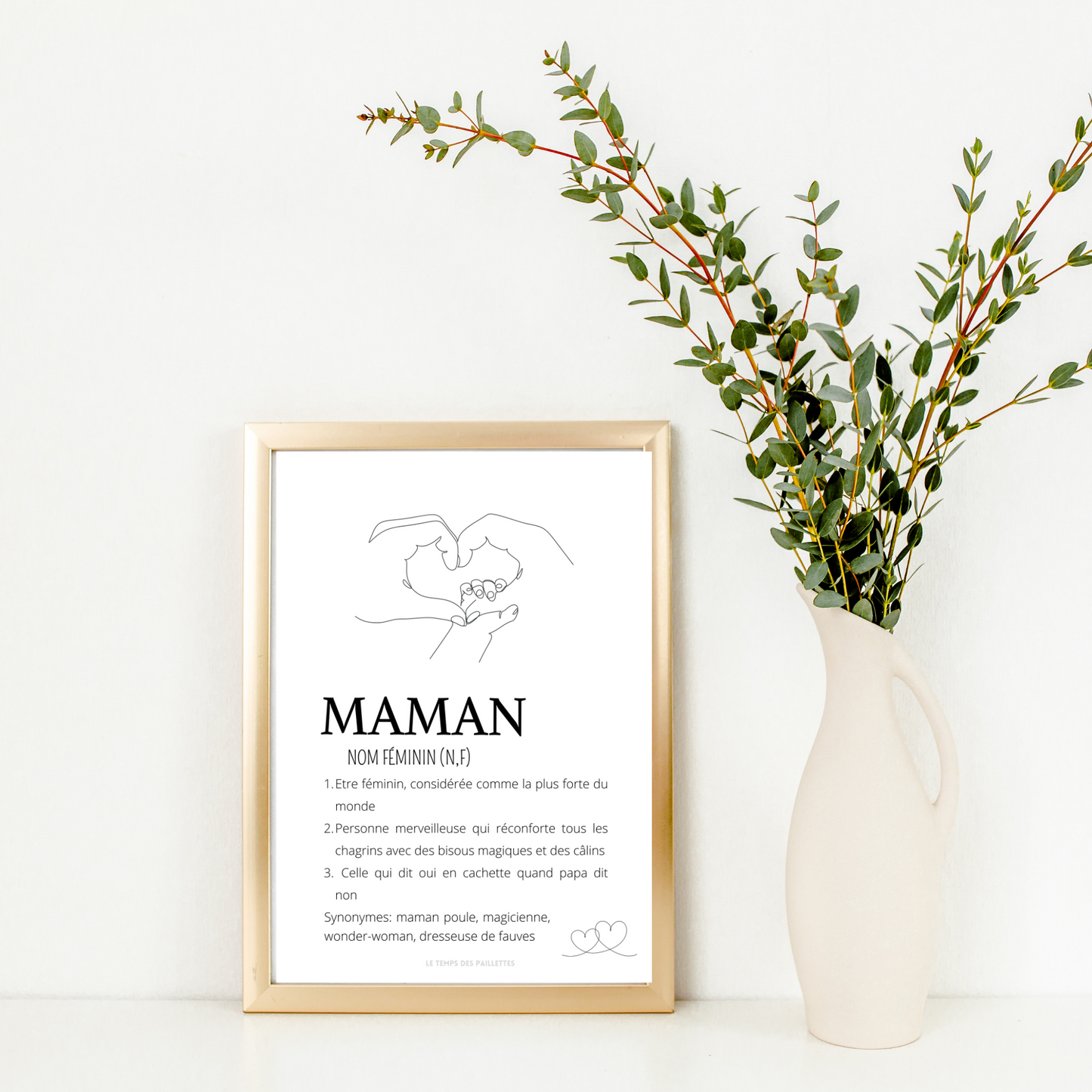 Affiche Définition maman personnalisée - Poster maman personnalisé - Cadeau personnalisé maman par Le Temps des Paillettes - Le Temps des Paillettes