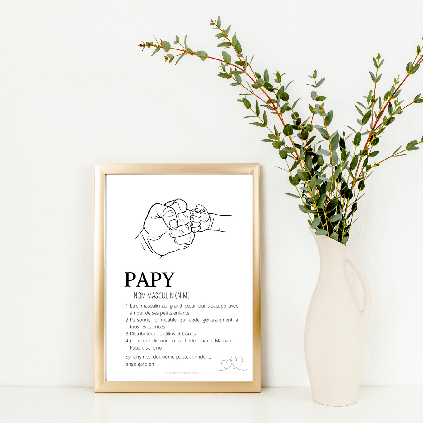 Affiche Définition Papi - Poster papy personnalisé - Cadeau pour papi personnalisé par Le Temps des Paillettes - Le Temps des Paillettes