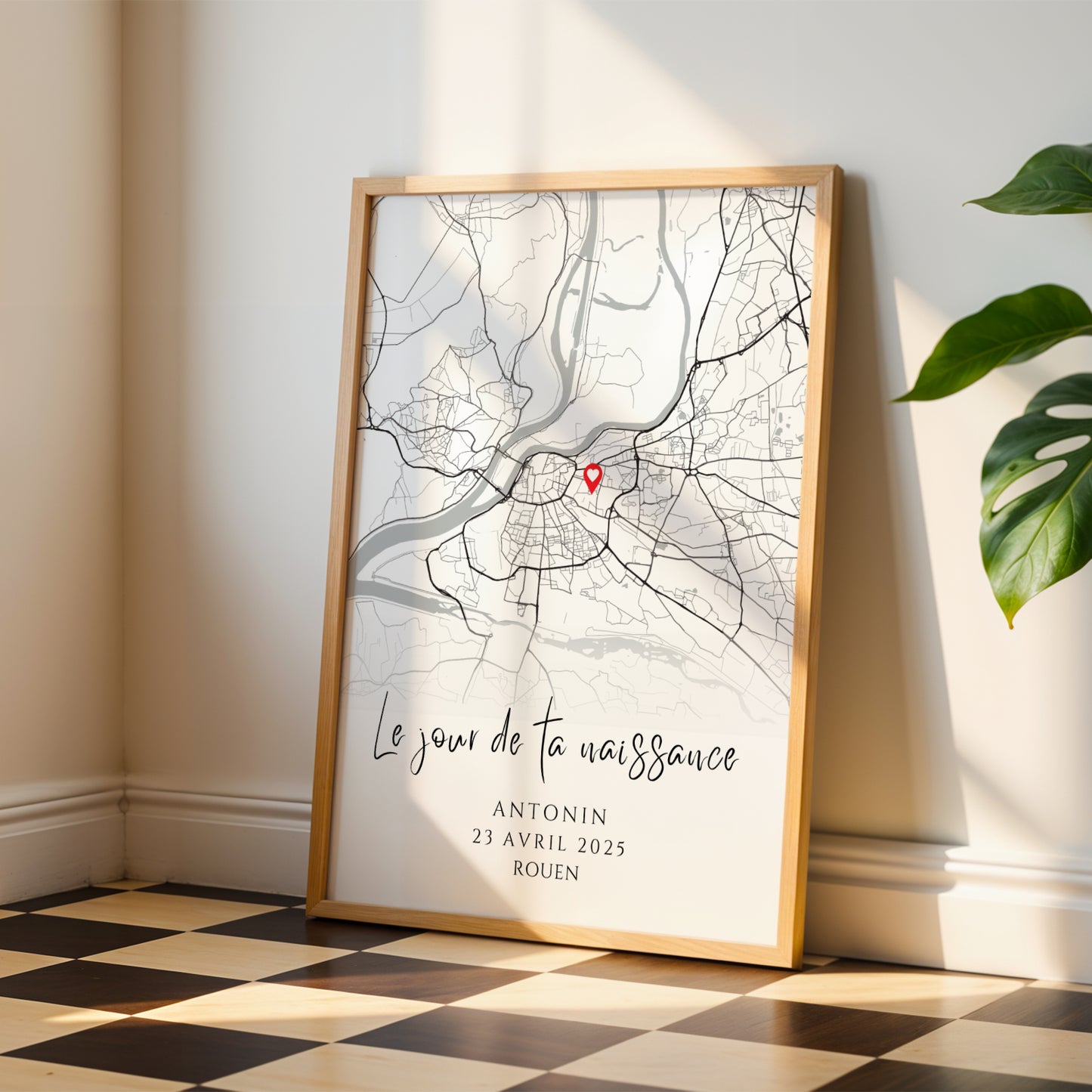 Immortalisez la naissance de votre bébé avec notre affiche personnalisée : prénom, date, ville et photo. Cadeau de naissance original et décoration élégante pour la chambre de bébé.