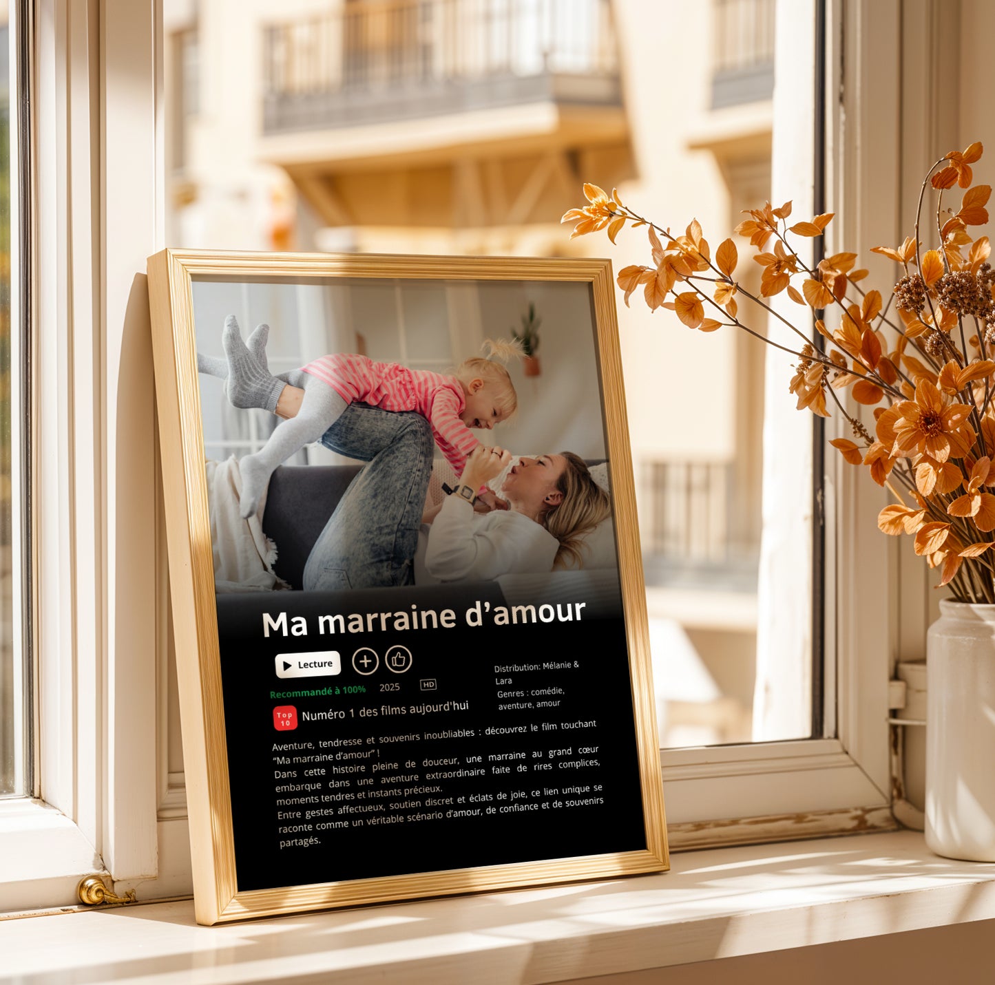 Affiche série/film Netflix Marraine personnalisée – Poster Marraine avec photo – Cadeau Noël Marraine – Baptême & Demande Marraine - Image 5