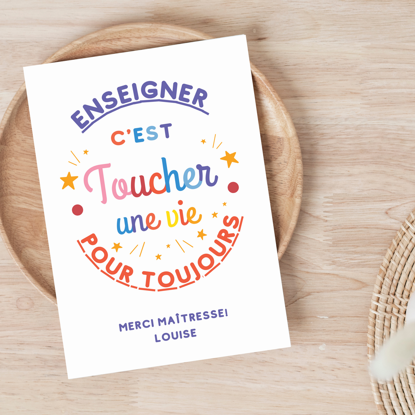 Affiche maitresse - Cadeau maitresse/maitre - Cadeau fin d'année par Le Temps des Paillettes - Le Temps des Paillettes