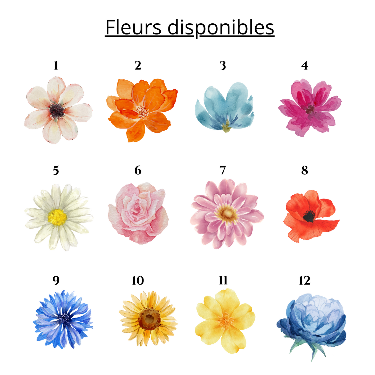 Affiche mamie et fleurs personnalisées - cadeau mamie et petits enfants - Le Temps des Paillettes