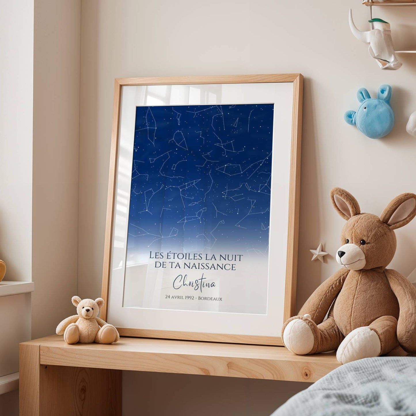 Affiche Constellation Personnalisée, Idée de Cadeau d'Anniversaire ou Naissance Affiche Étoile Personnalisée - Cadeau de naissance