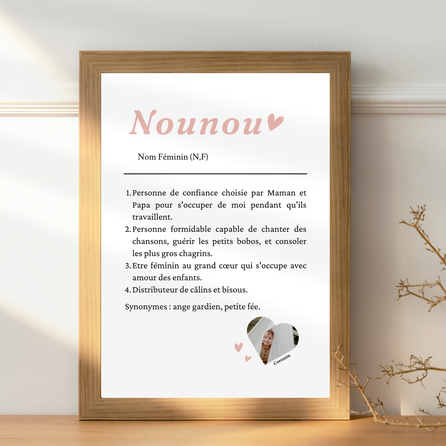 Affiche Scrabble personnalisée Nounou – Cadeau assistante maternelle – Idée merci nounou fin d’année