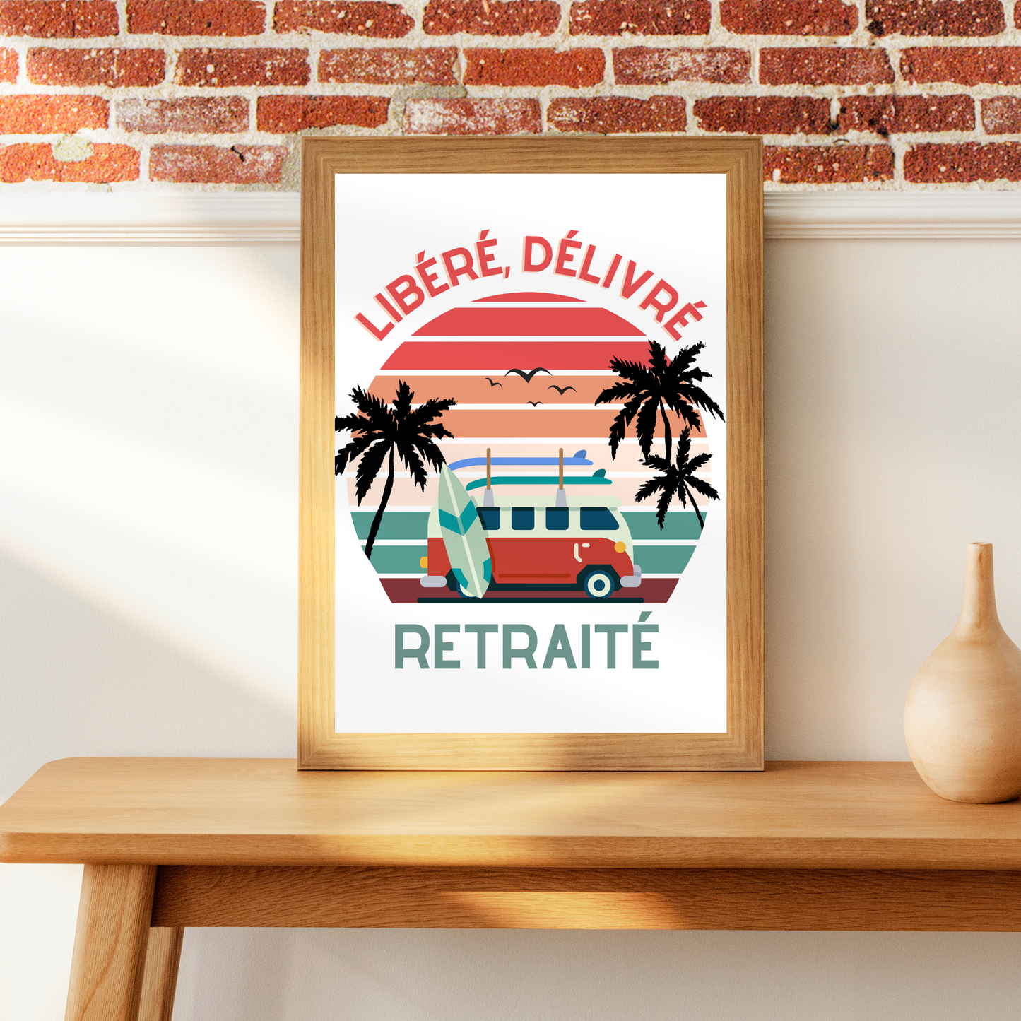 Affiche Départ en Retraite - Poster Libéré Délivré Retraité homme ou femme